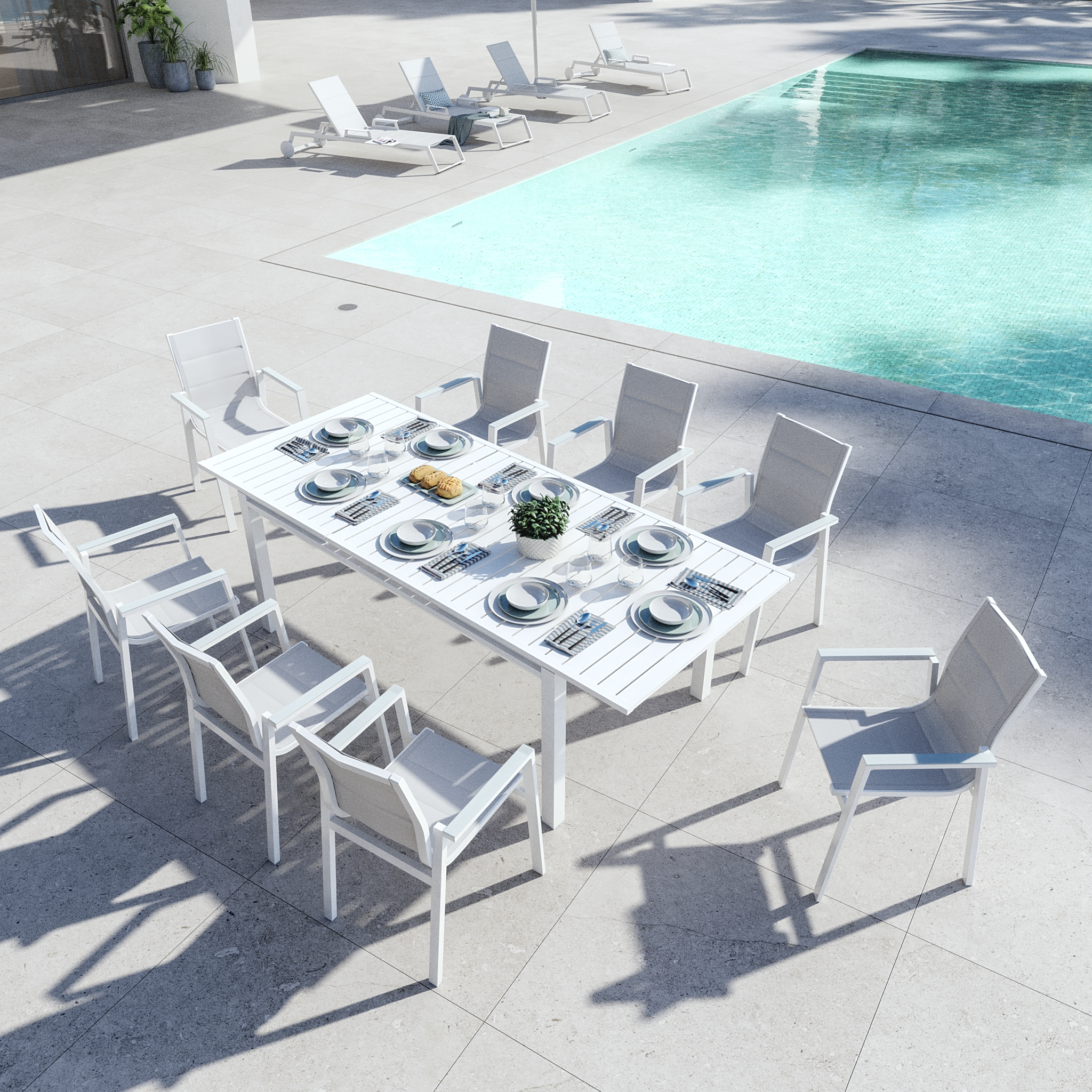 Cadeira de alumínio NATERIAL ORION GAMMA BRANCO - 21