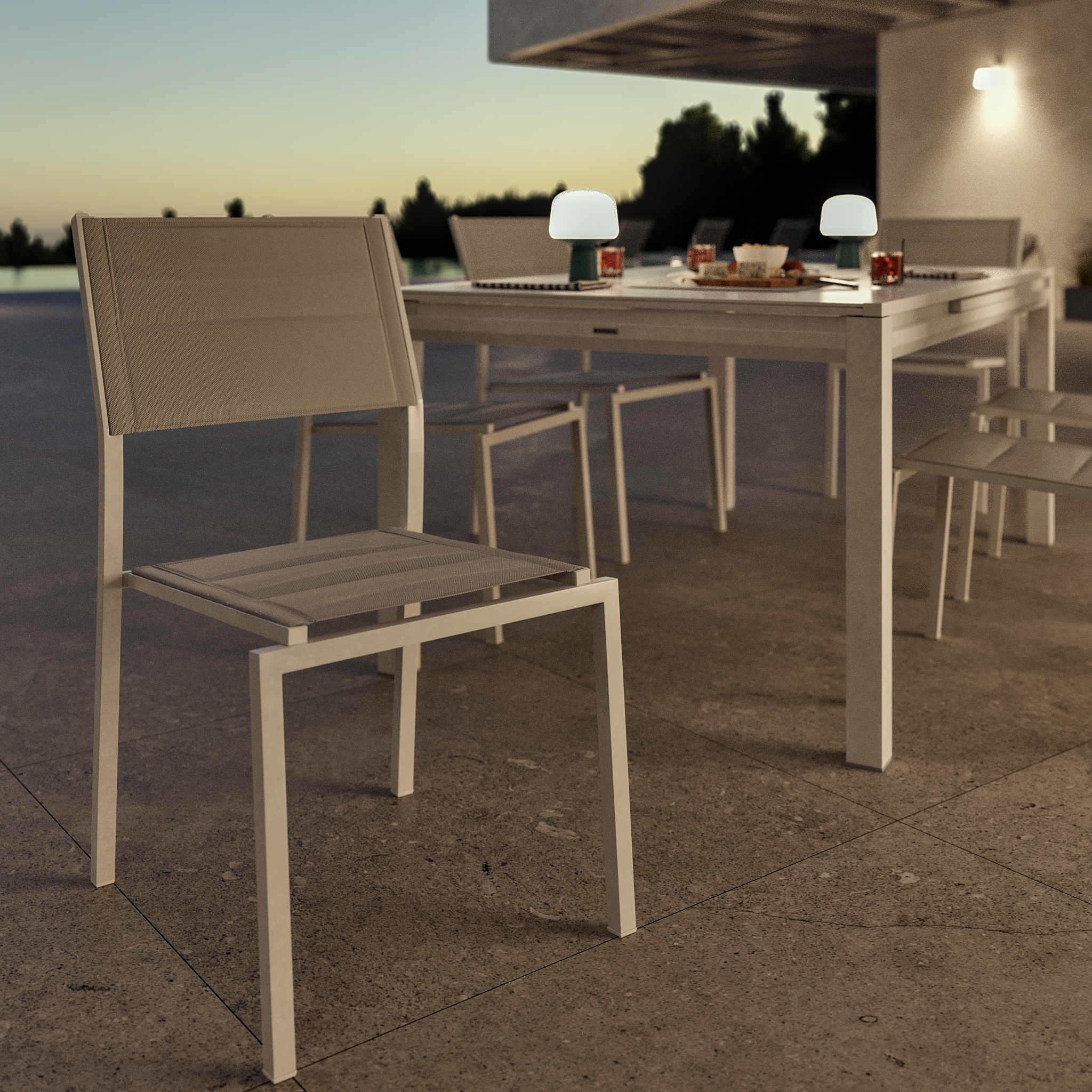 Silla de jardín sin cojín de aluminio Orion Beta Ii blanco - 29