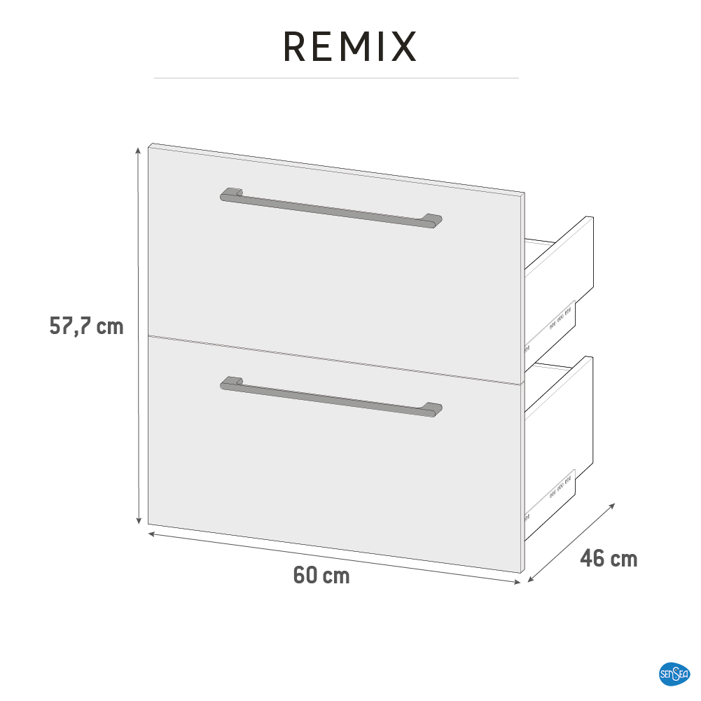 Tiroir blanc brillant l.60 cm x P.46 cm Remix - 4