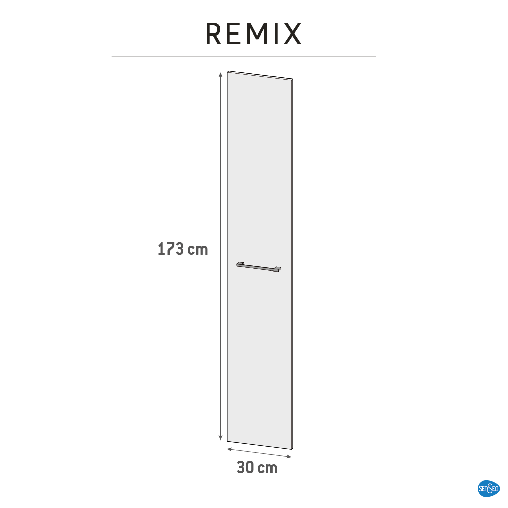 Porte noir mat l.30 x H.172.9 cm Remix - 8