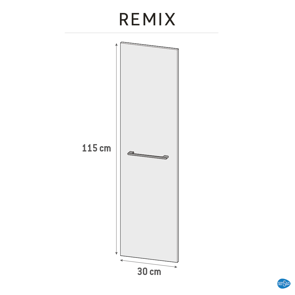 Porte, l.30 x H.115cm, Chêne Naturel, Remix - 6