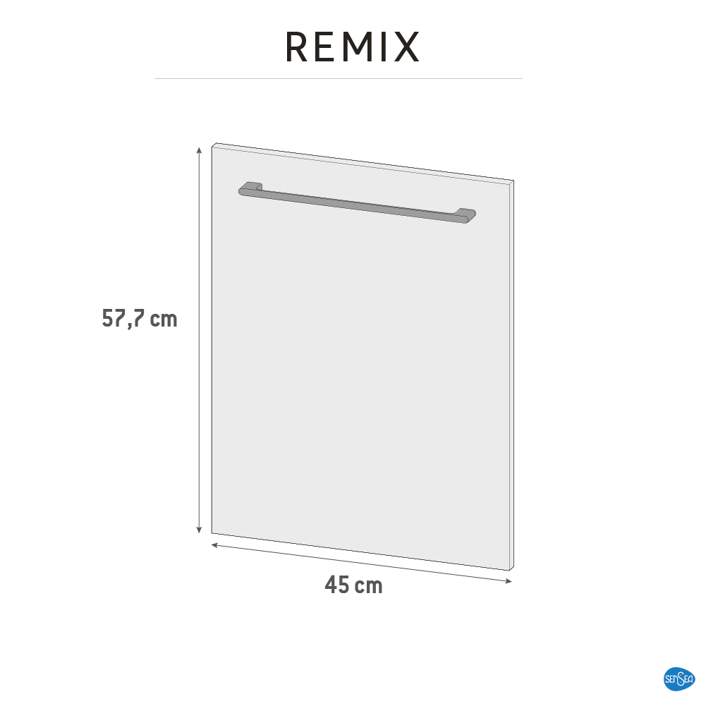 Meuble haut, 1p l.45 x H.57,7 x P.15,8 cm, noir mat, Remix - 3