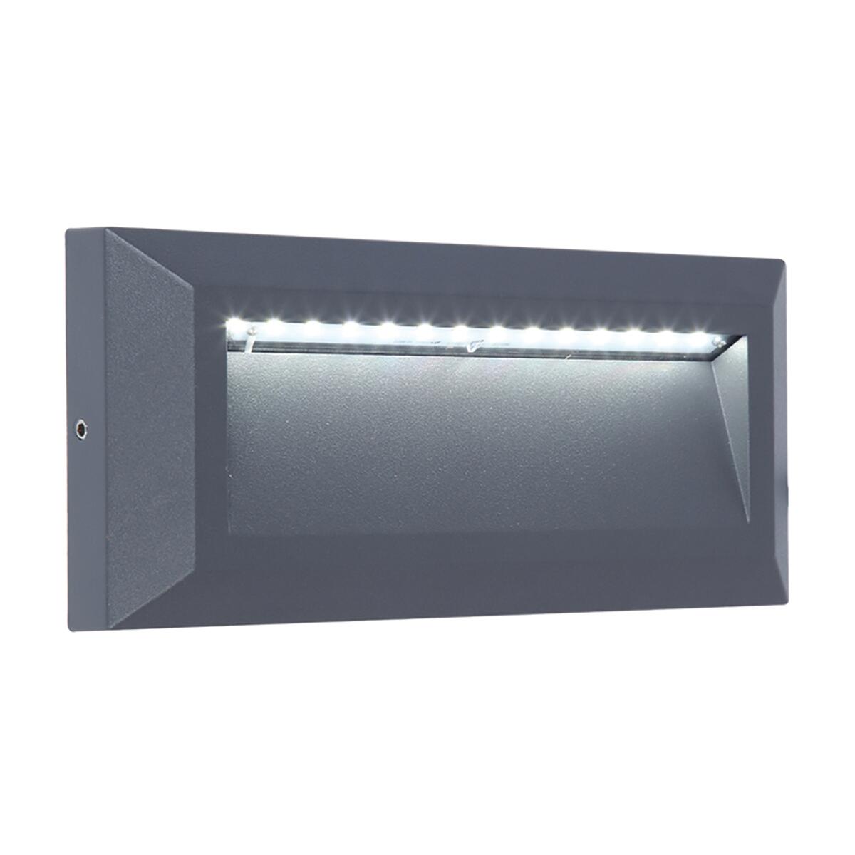 Aplique exterior empotrable led helena 11w blanco neutro negro