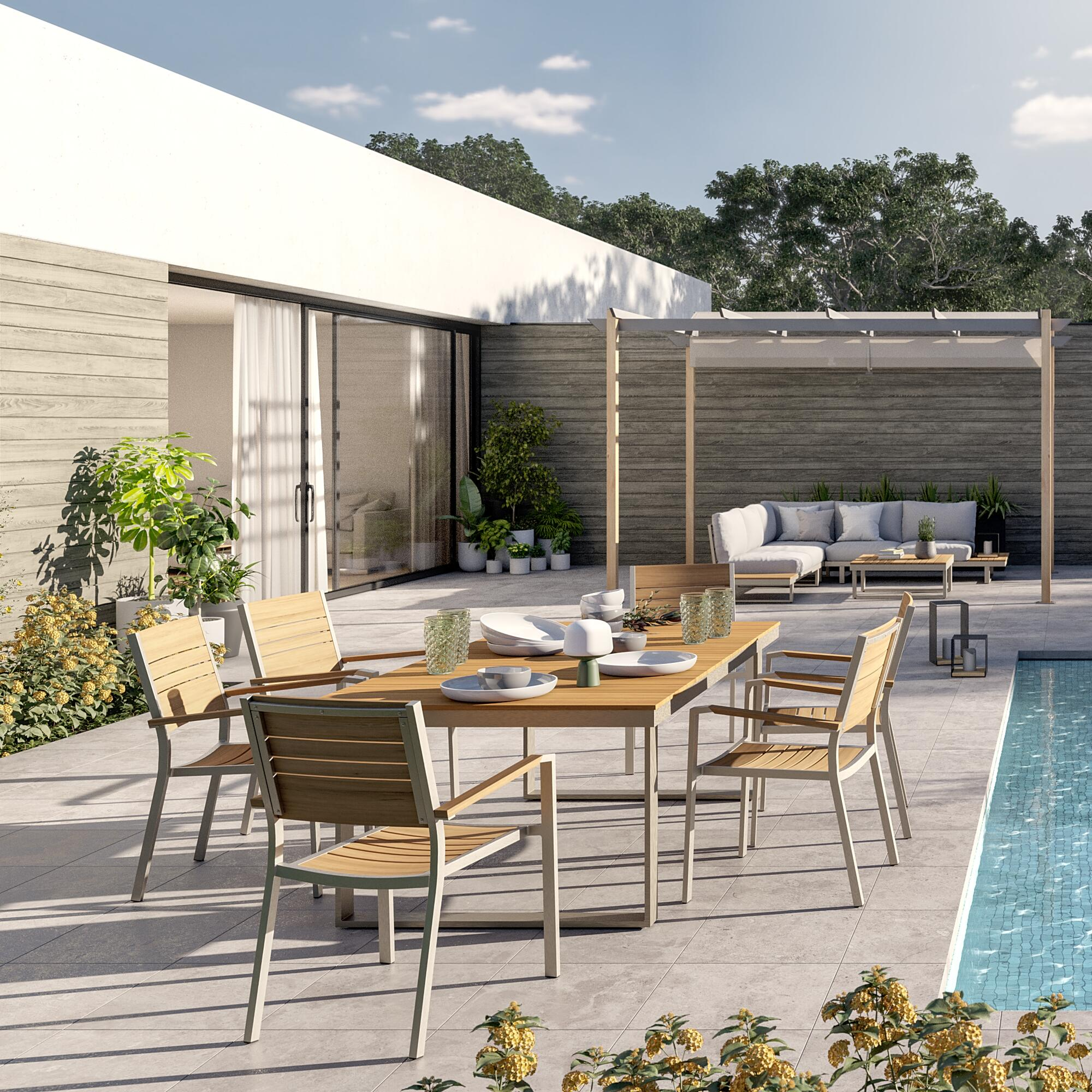 Cadeira de alumínio NATERIAL MENORCA 57X55CM POLYWOOD - 13