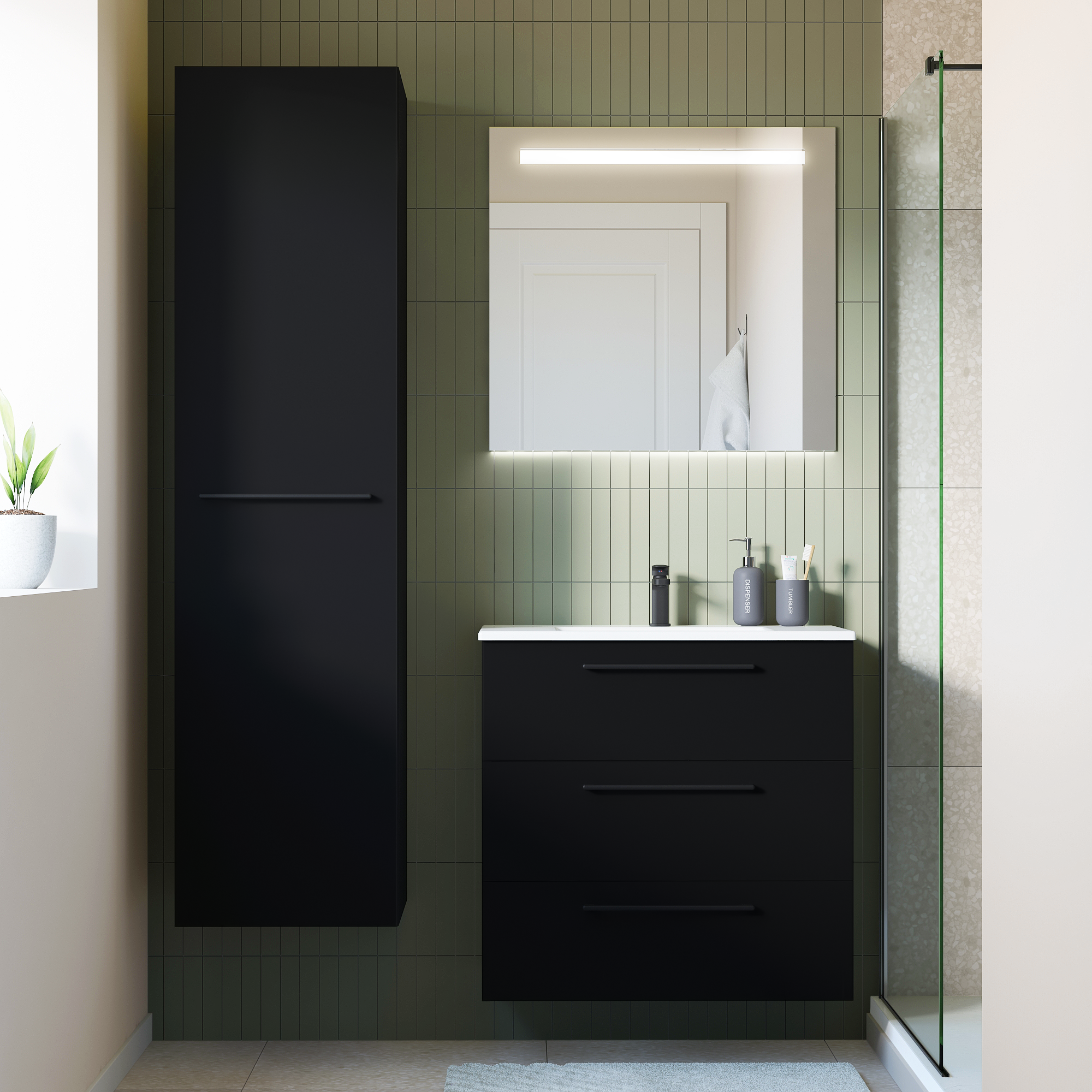 Korpus słupka modułowego Remix Black Mat 173 x 45 x 46 Sensea - 4