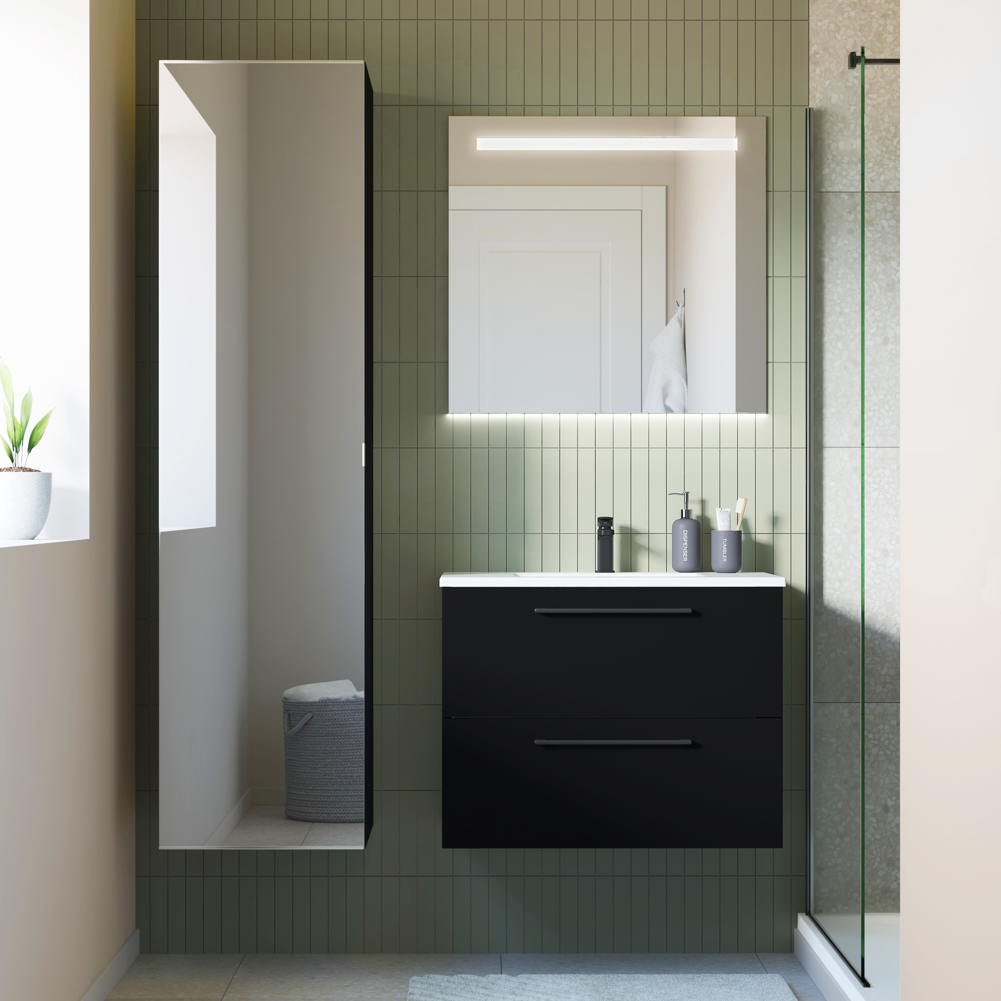 Szafka pod umywalkę Remix Black Mat 75 Sensea - 9