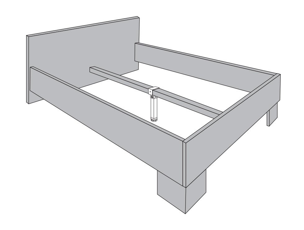 Pied meuble carré Hettich, blanc, 3x3 cm x hauteur réglable de 24 à 26.5 cm - 2
