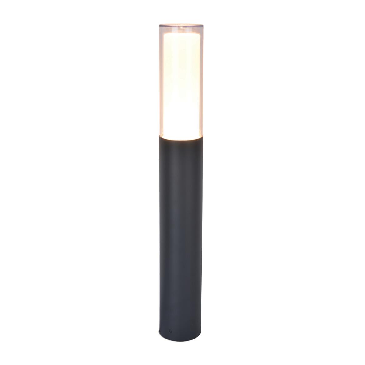 Baliza de jardín led exterior dropa 59 cm 500 lm gris resistencia ip44 interruptor con temporizador
