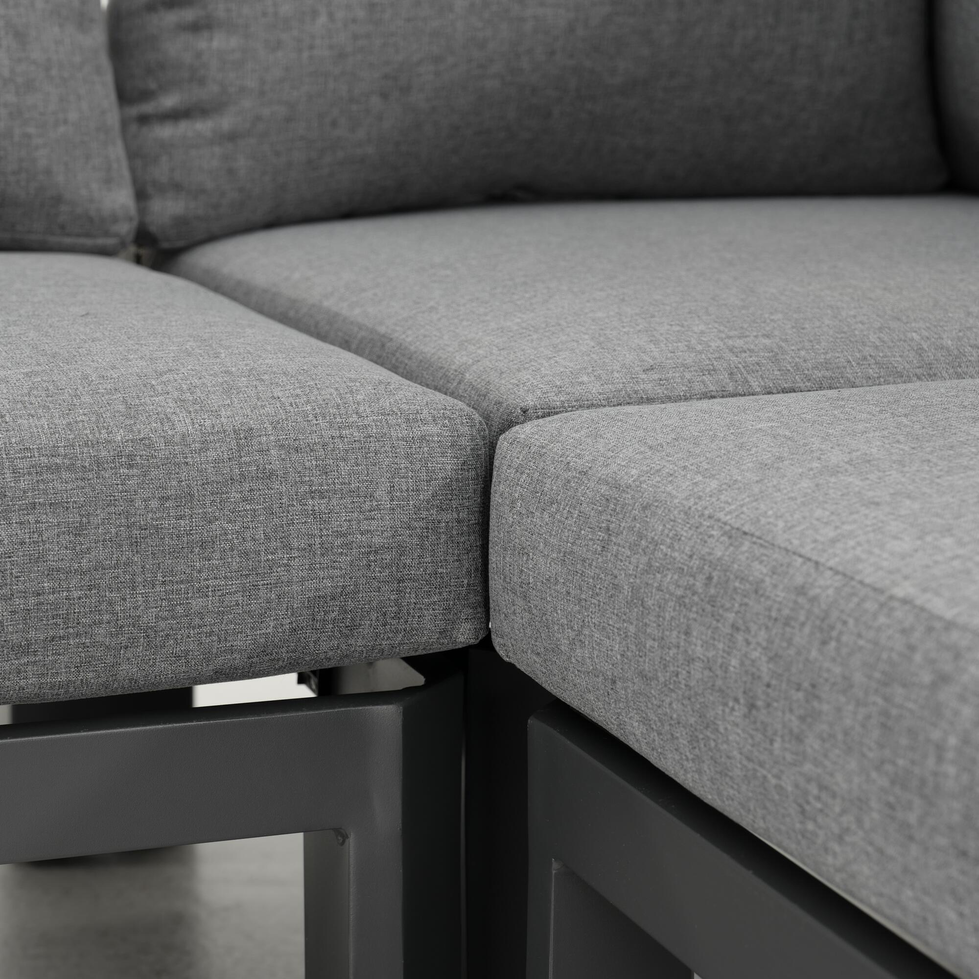 Salotto da giardino angolare per 5 persone marrone Bali NATERIAL con cuscini in poliestere grigio - 20