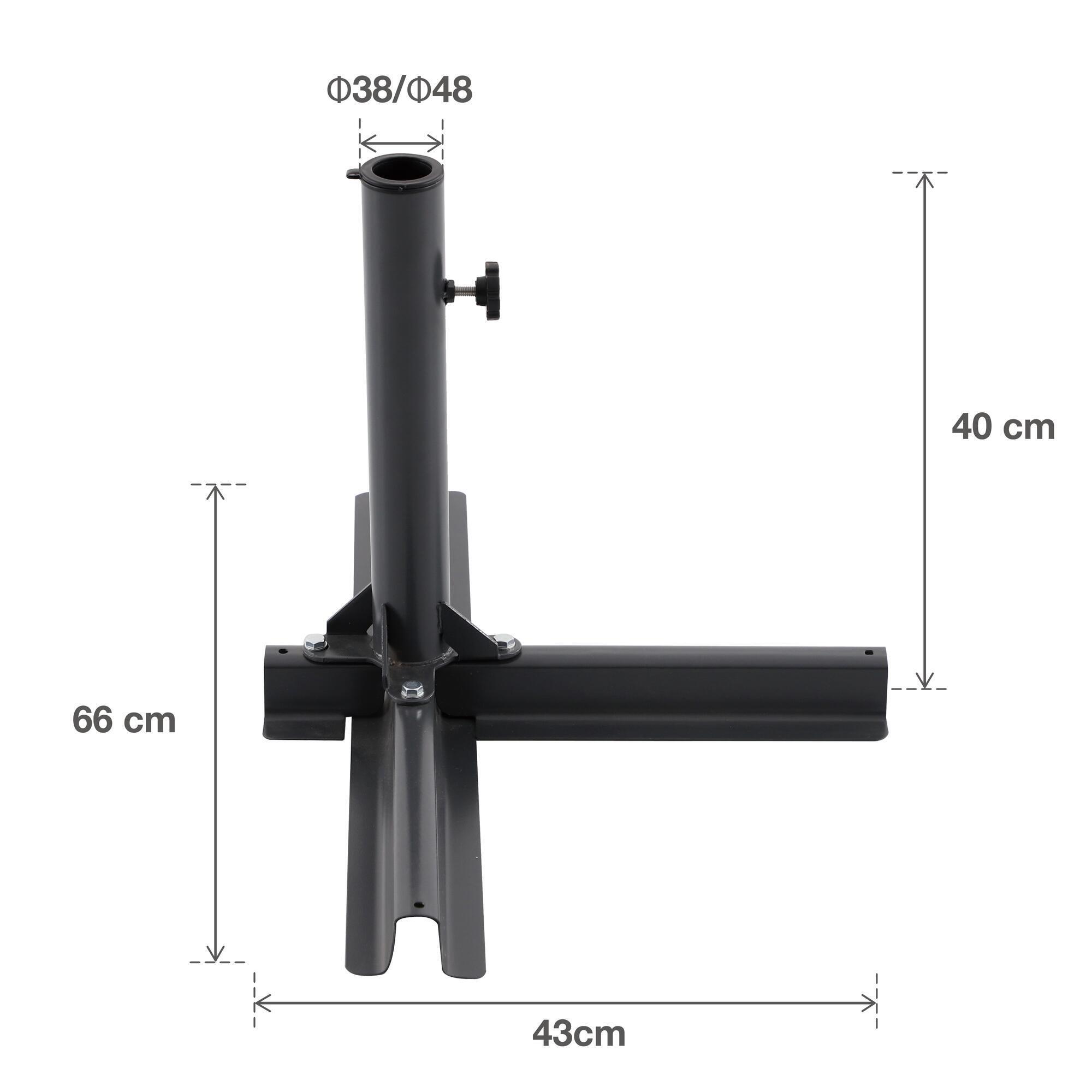 Base per ombrellone riempibile in acciaio antracite NATERIAL L 66 x P 43 x H 40 cm - 4