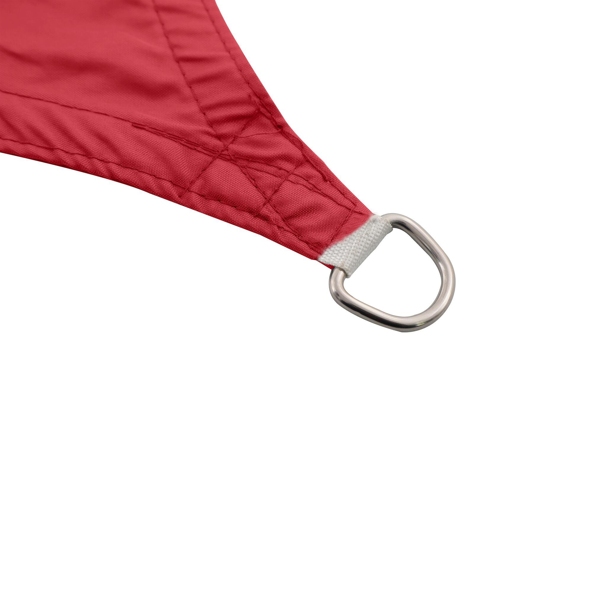 Voile d'ombrage polyester rectangulaire rouge Hegoa, NATERIAL L.400 x l.295 cm - 3