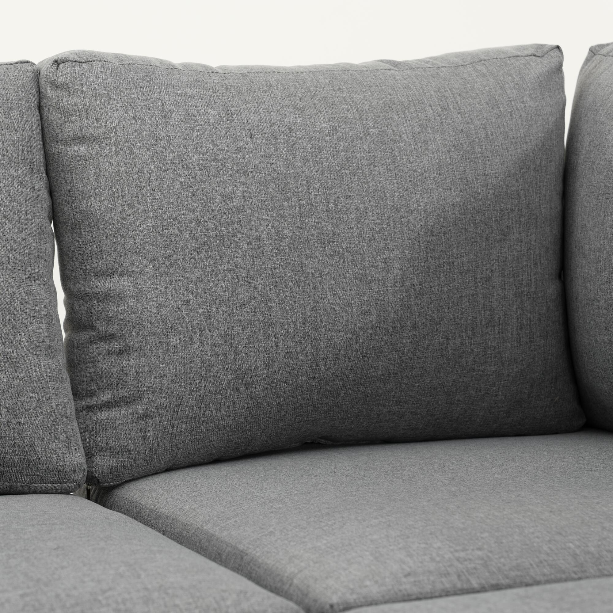 Salotto da giardino angolare per 5 persone marrone Bali NATERIAL con cuscini in poliestere grigio - 17