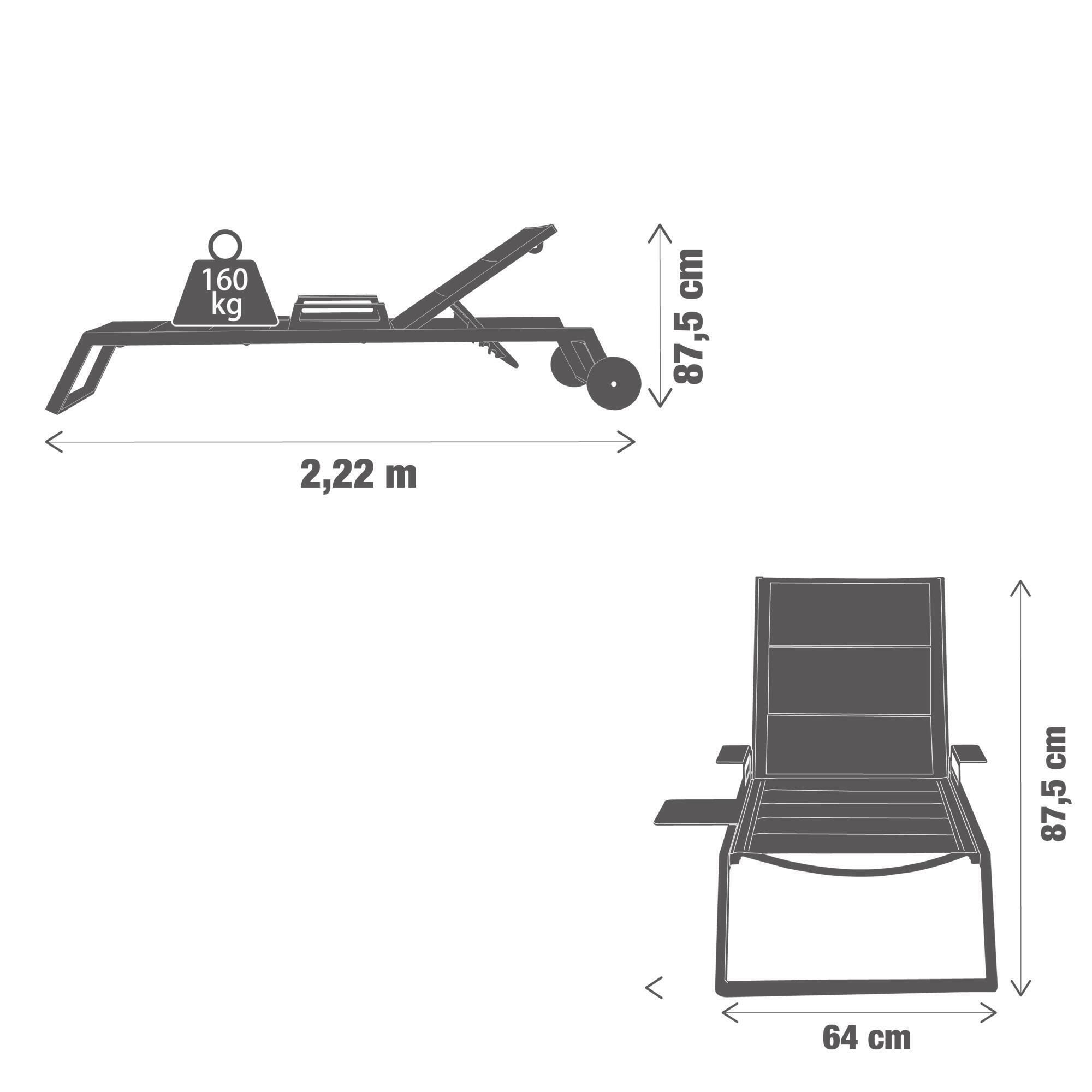 Bain de soleil en aluminium NATERIAL Odyssea gris - 13