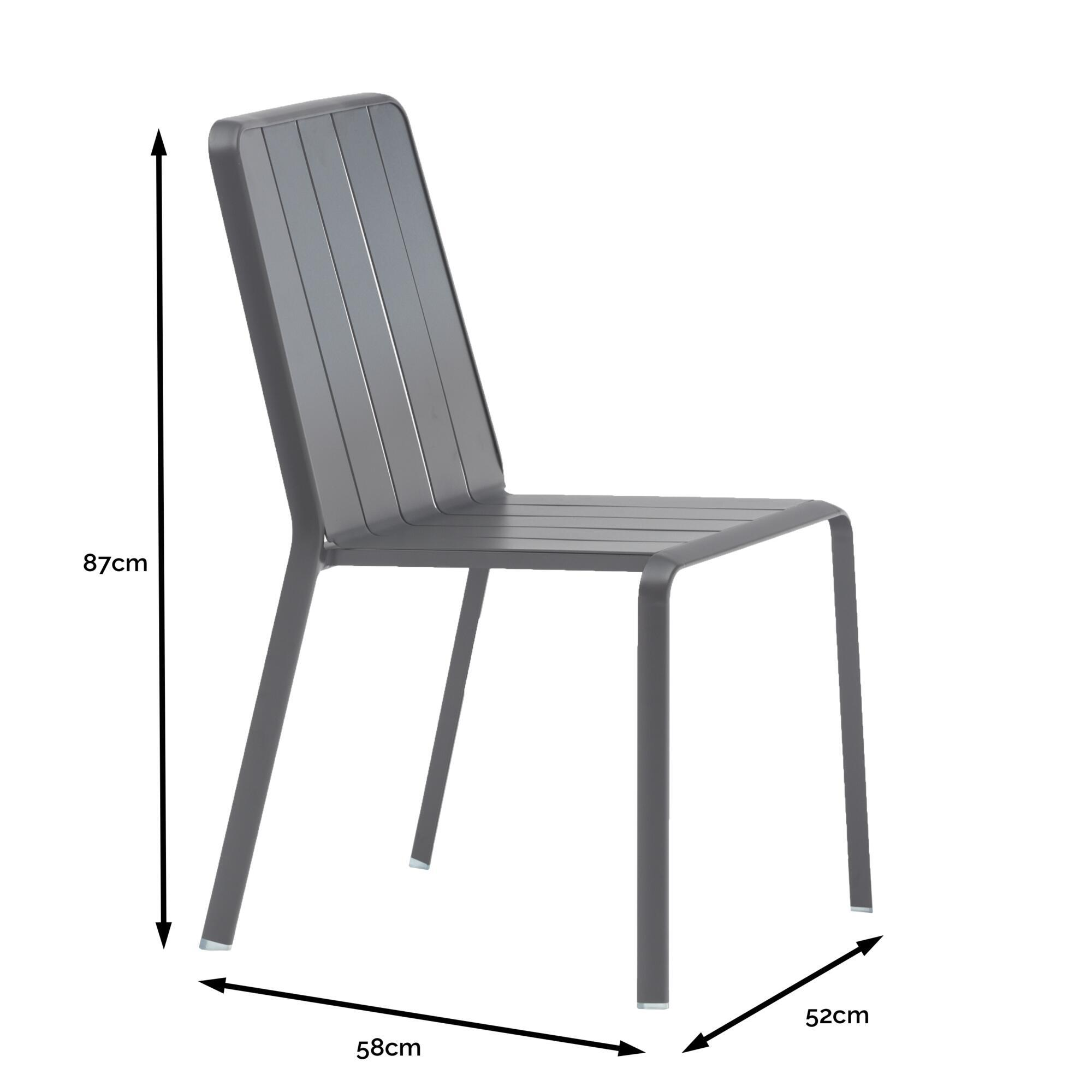 Chaise de jardin Idaho NATERIAL en aluminium gris V1 - 6