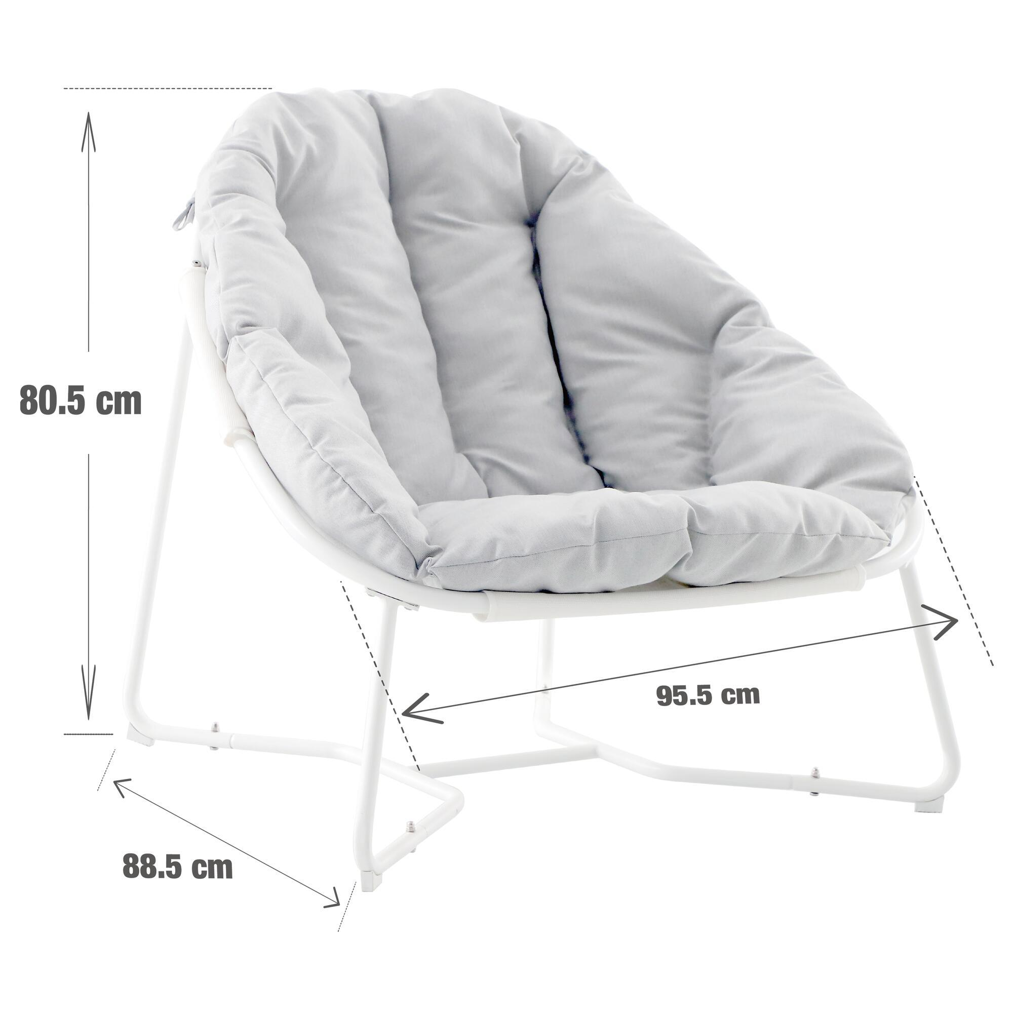 Fauteuil de jardin en acier/textilène NATERIAL Cocoon blanc - 11