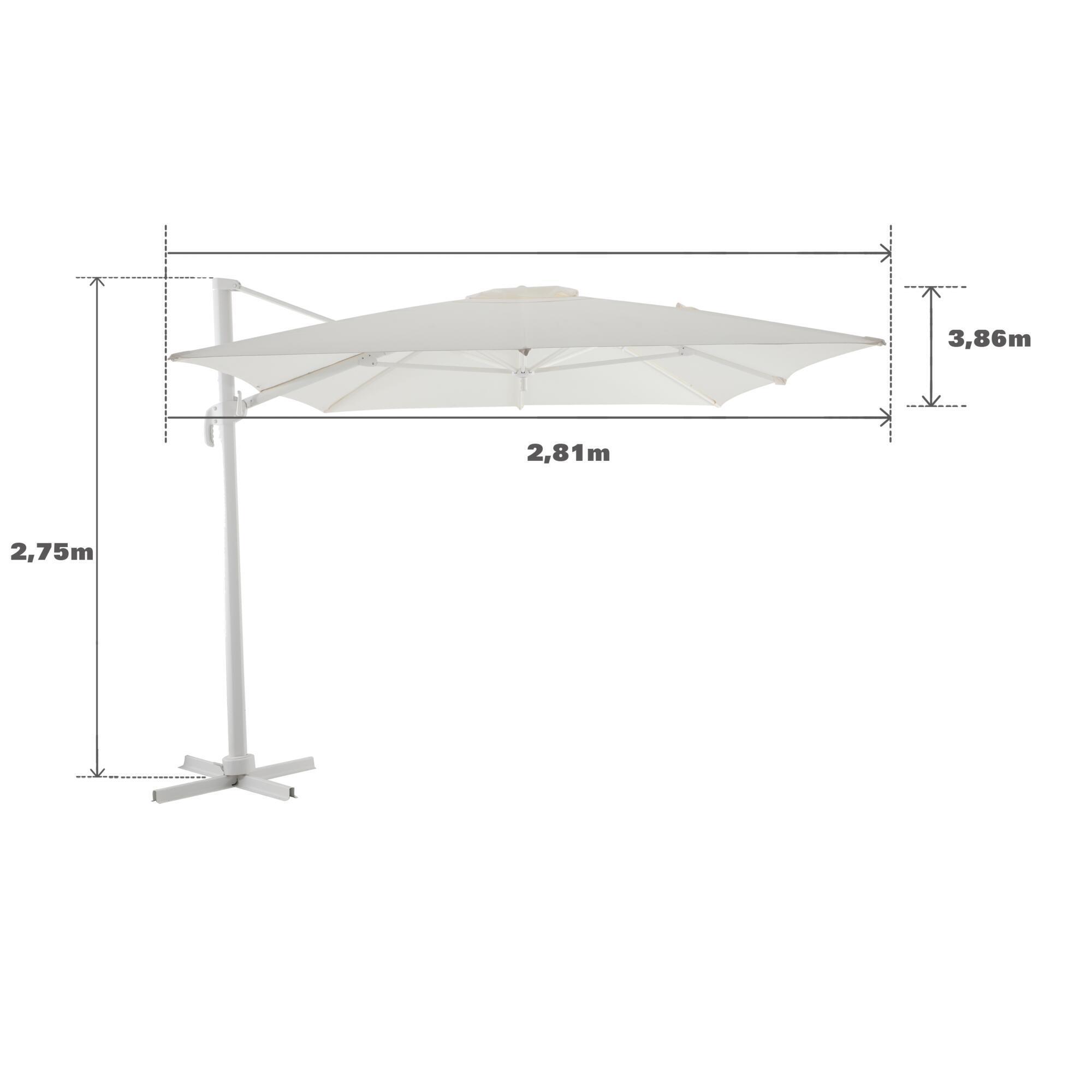Parasol déporté rectangulaire blanc Aura NATERIAL L.386 x l.281 cm - 13