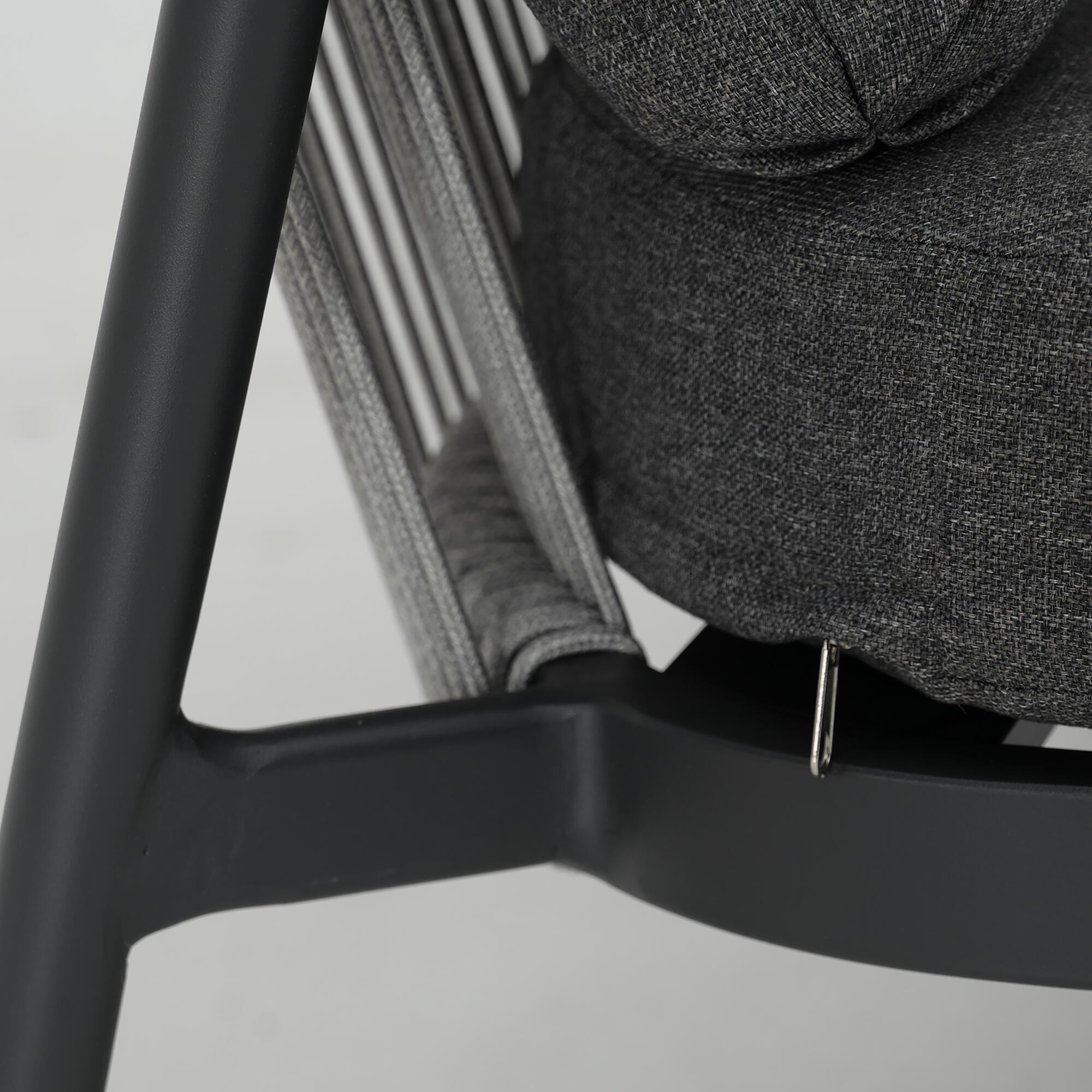 Conjunto jardim relax sofás e 1 mesa alumínio cinzento escuro Talmo Naterial - 12