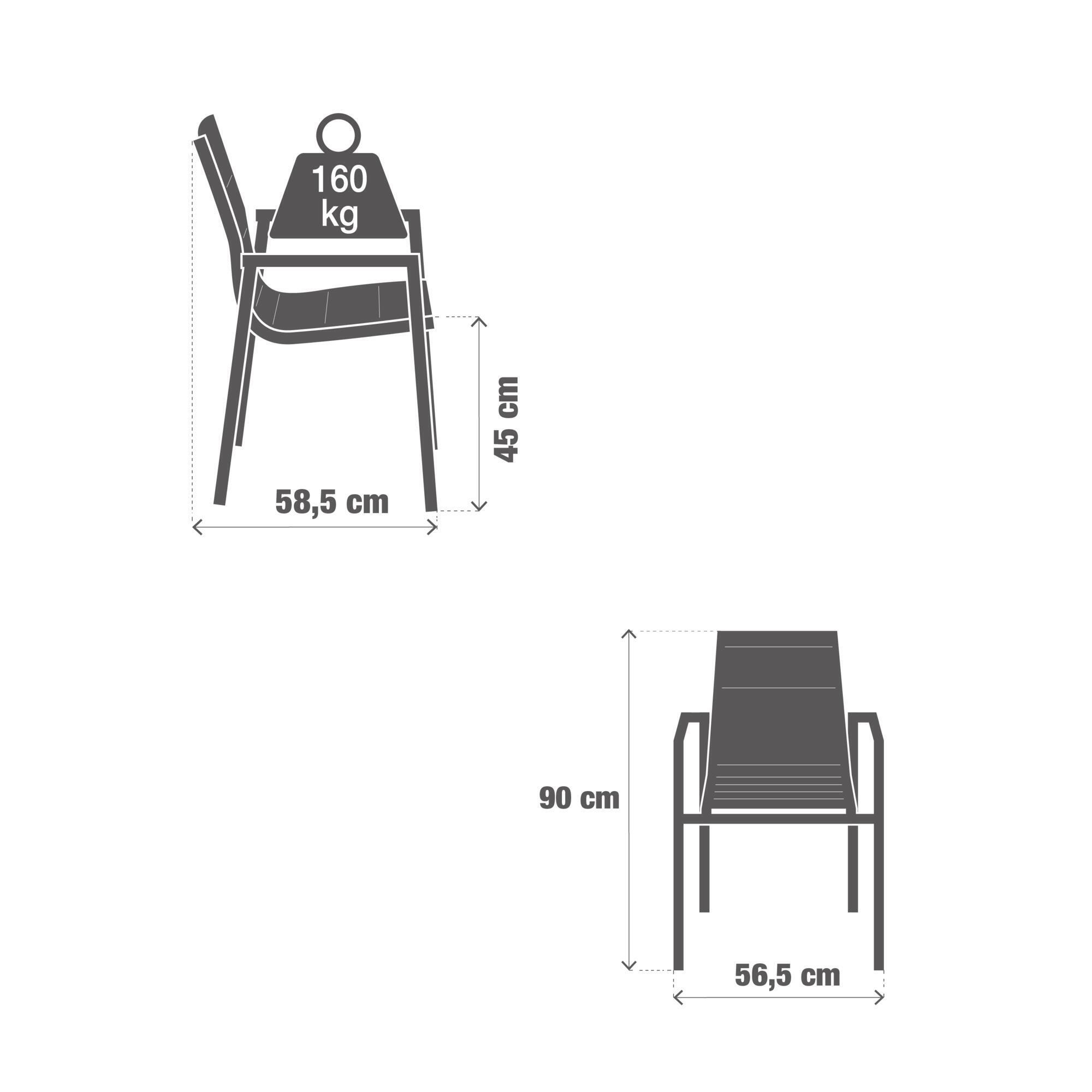 Fauteuil de jardin NATERIAL Orion gamma en aluminium gris - 10