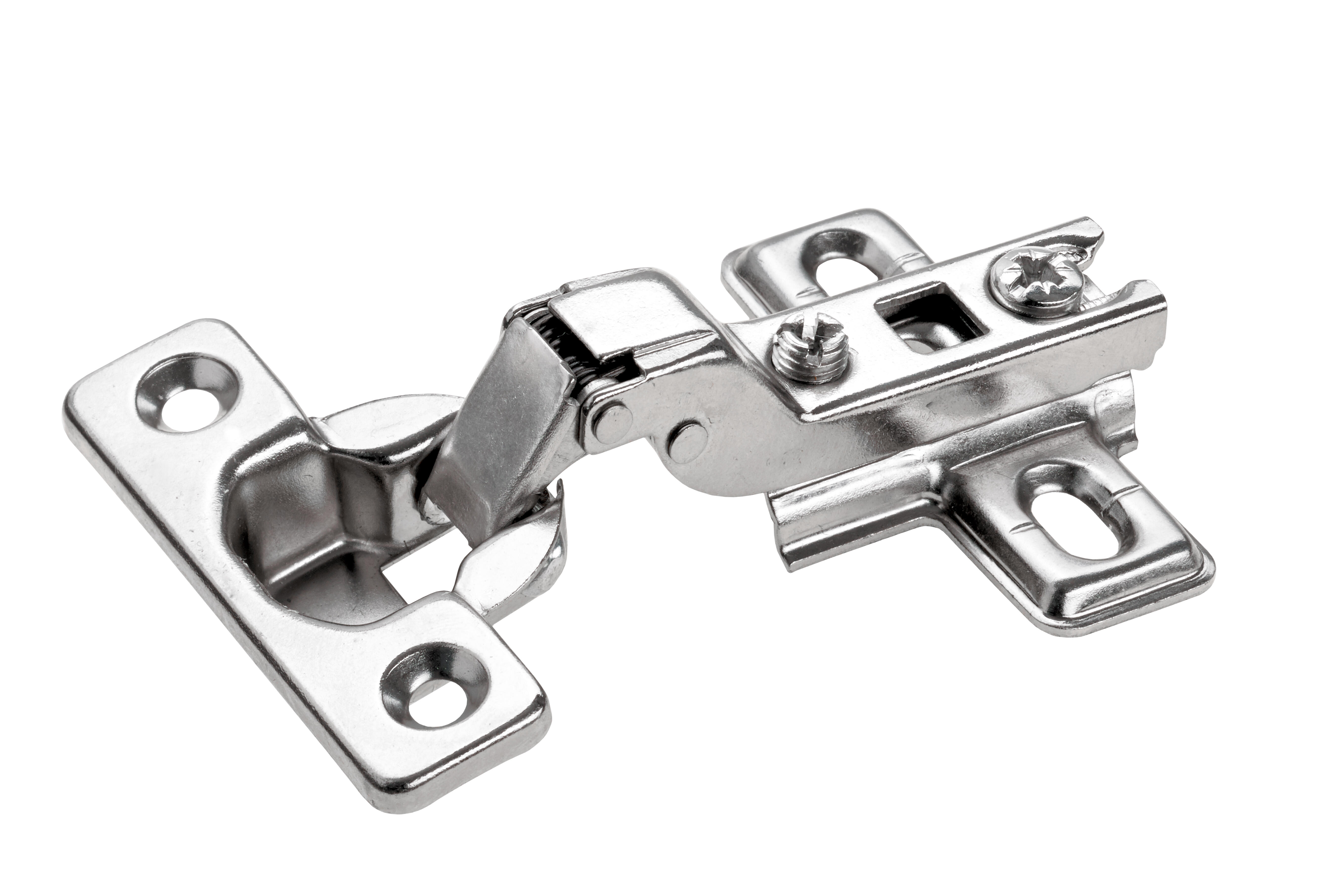 Charnière invisible à clip Vynex pour porte en applique - Acier nickelé