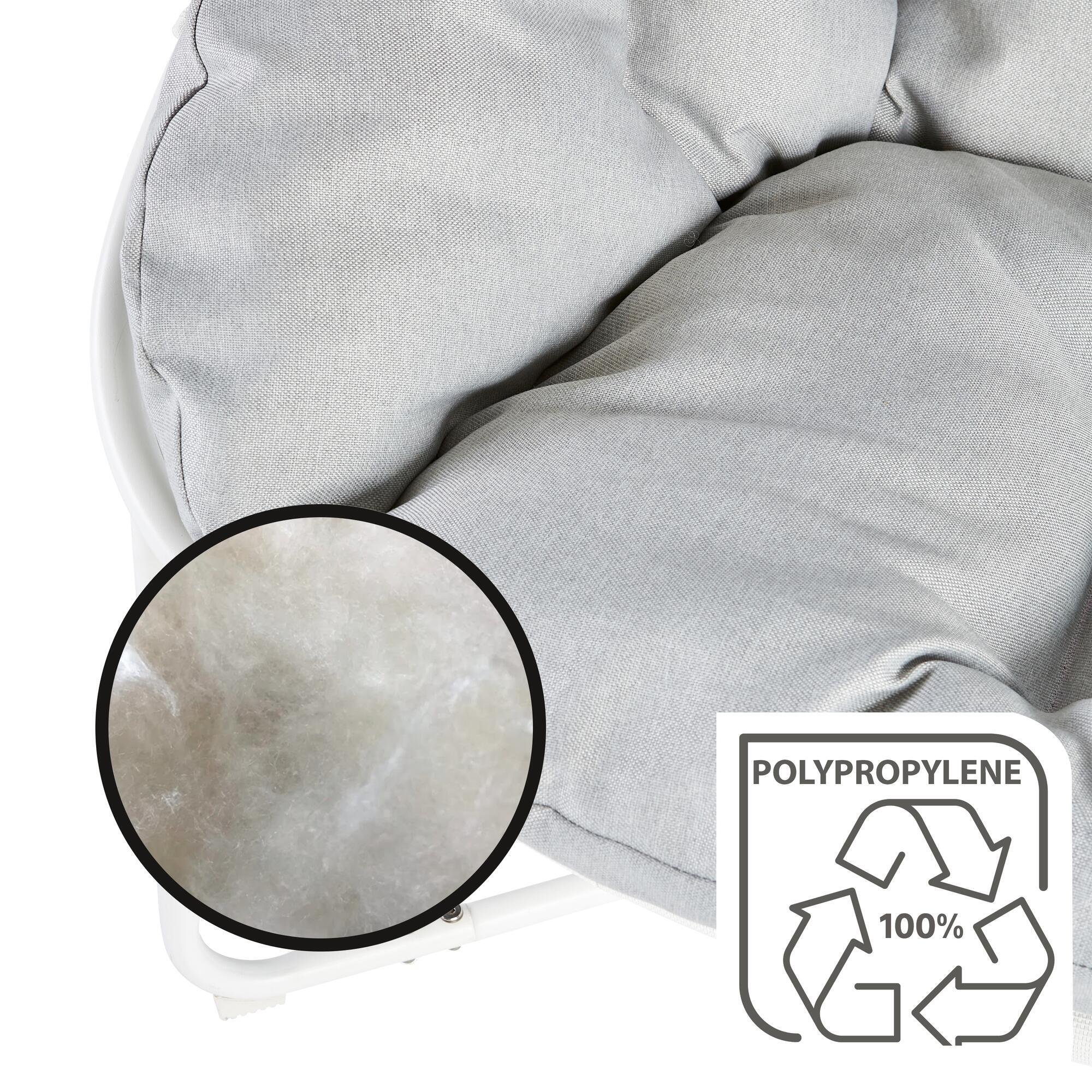 Fauteuil de jardin en acier/textilène NATERIAL Cocoon blanc - 12