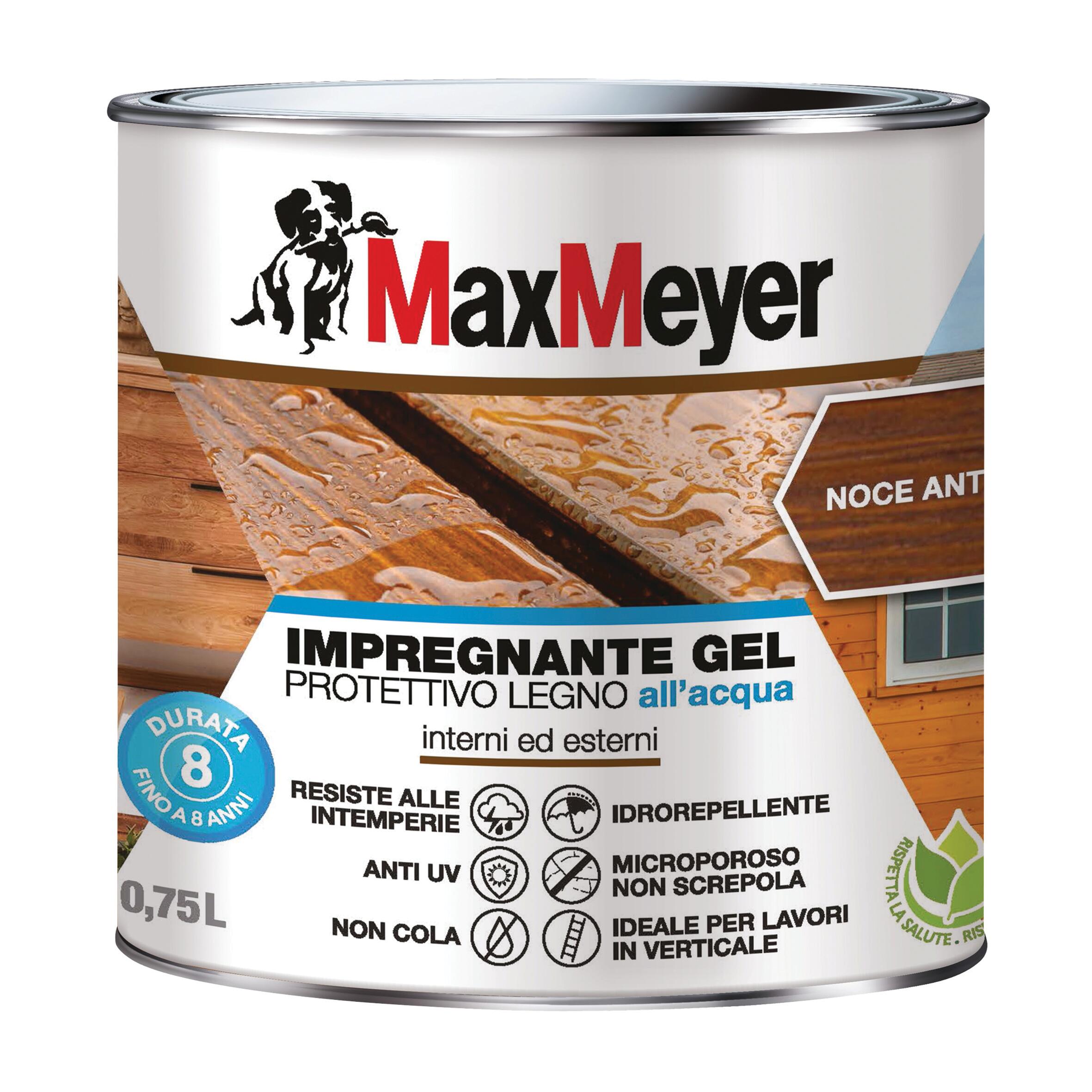 Impregnante per legno da esterno a base acqua MAXMEYER Gel noce antico opaco 0.75 lt, 8 anni di protezione. - 10