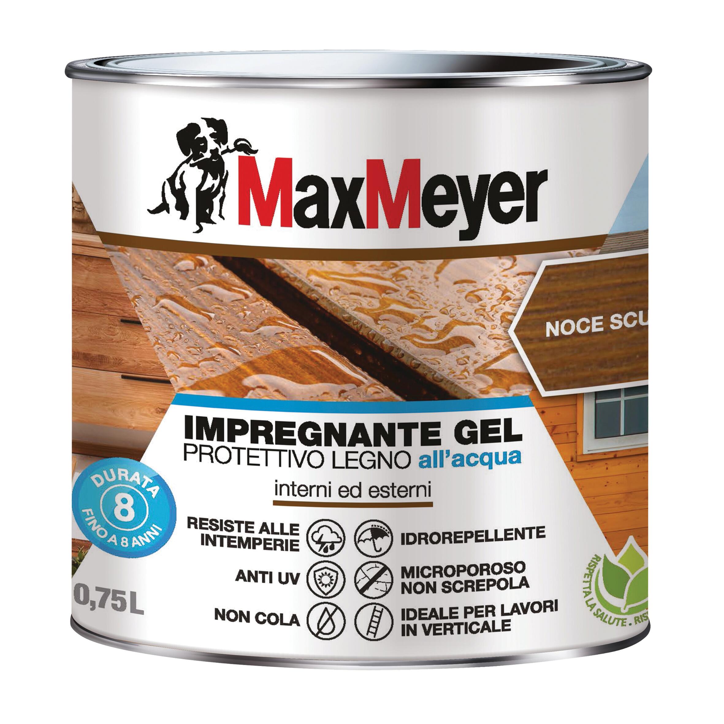 Impregnante per legno da esterno a base acqua MAXMEYER Gel noce scuro opaco 0.75 lt, 8 anni di protezione. - 10