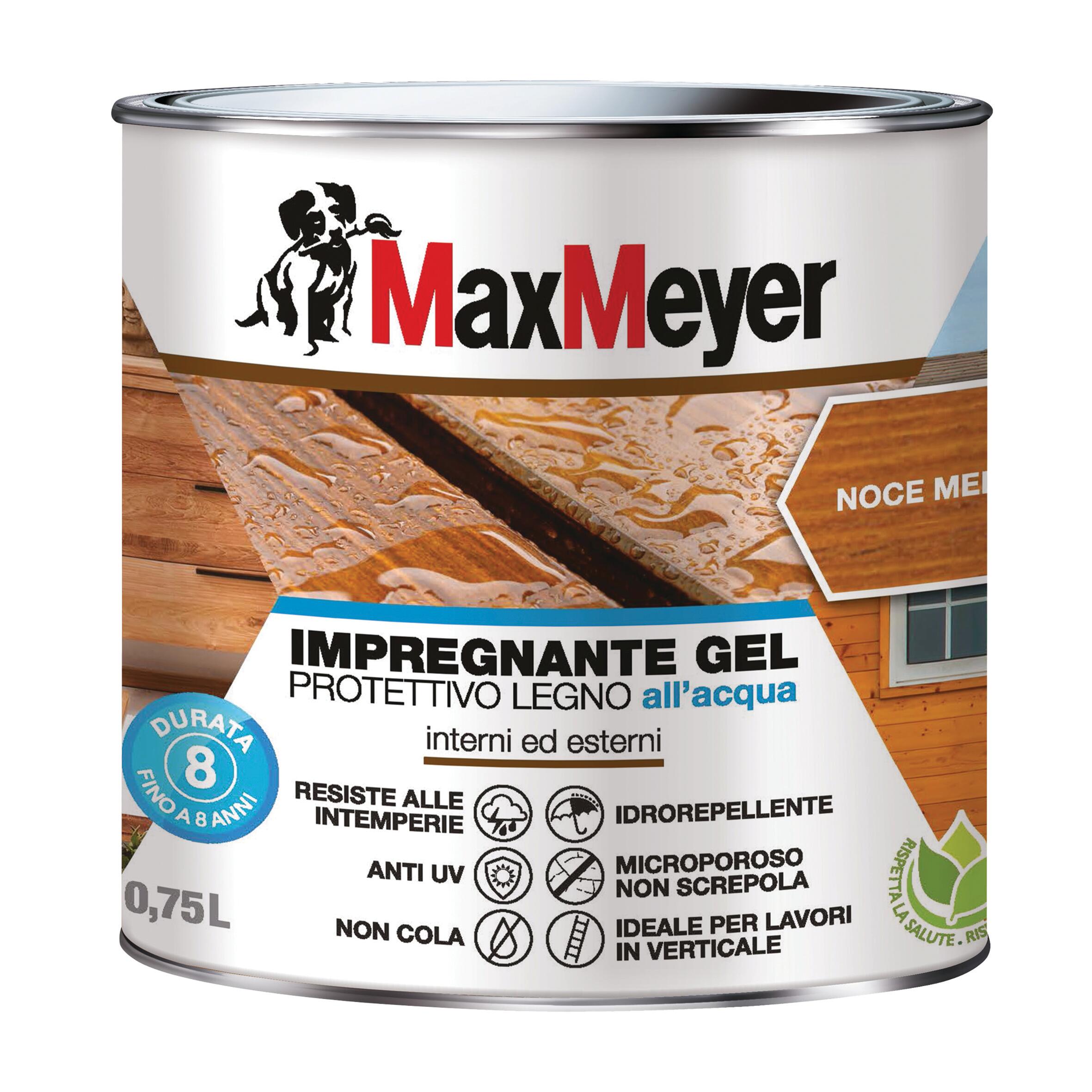 Impregnante per legno da esterno a base acqua MAXMEYER Gel noce medio opaco 0.75 lt, 8 anni di protezione. - 10