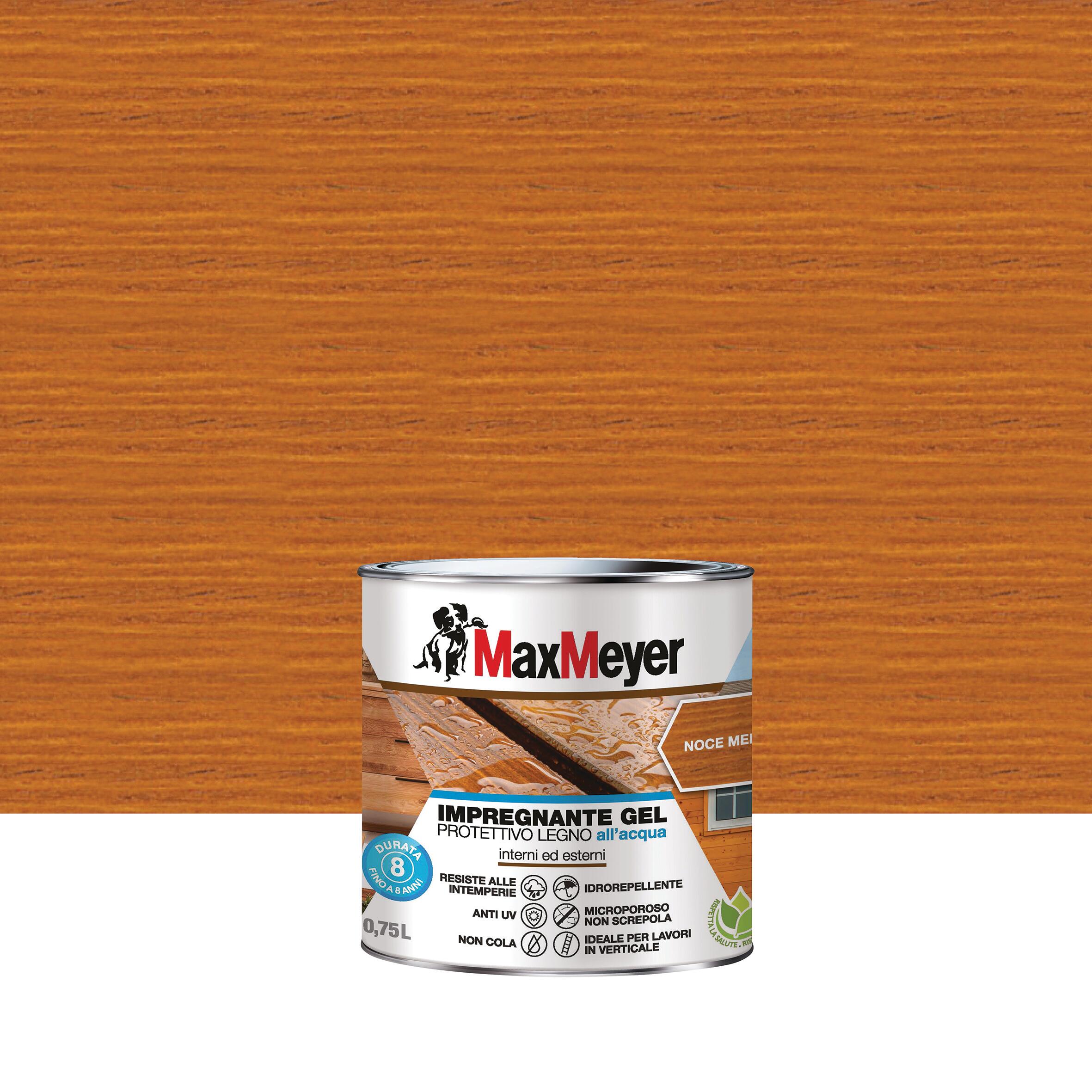 Impregnante per legno da esterno a base acqua MAXMEYER Gel noce medio opaco 0.75 lt, 8 anni di protezione. - 5
