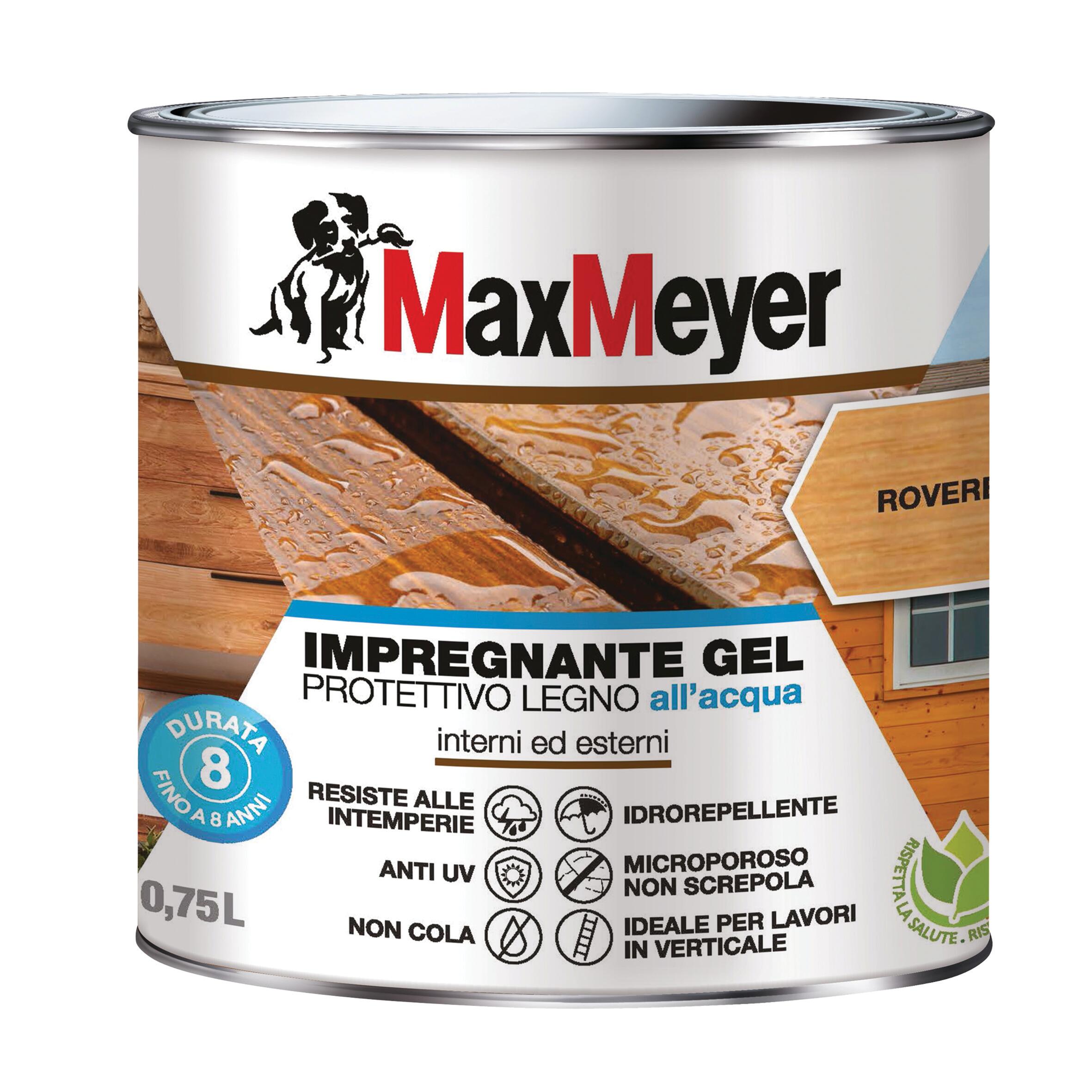 Impregnante per legno da esterno a base acqua MAXMEYER Gel rovere opaco 0.75 lt, 8 anni di protezione. - 10