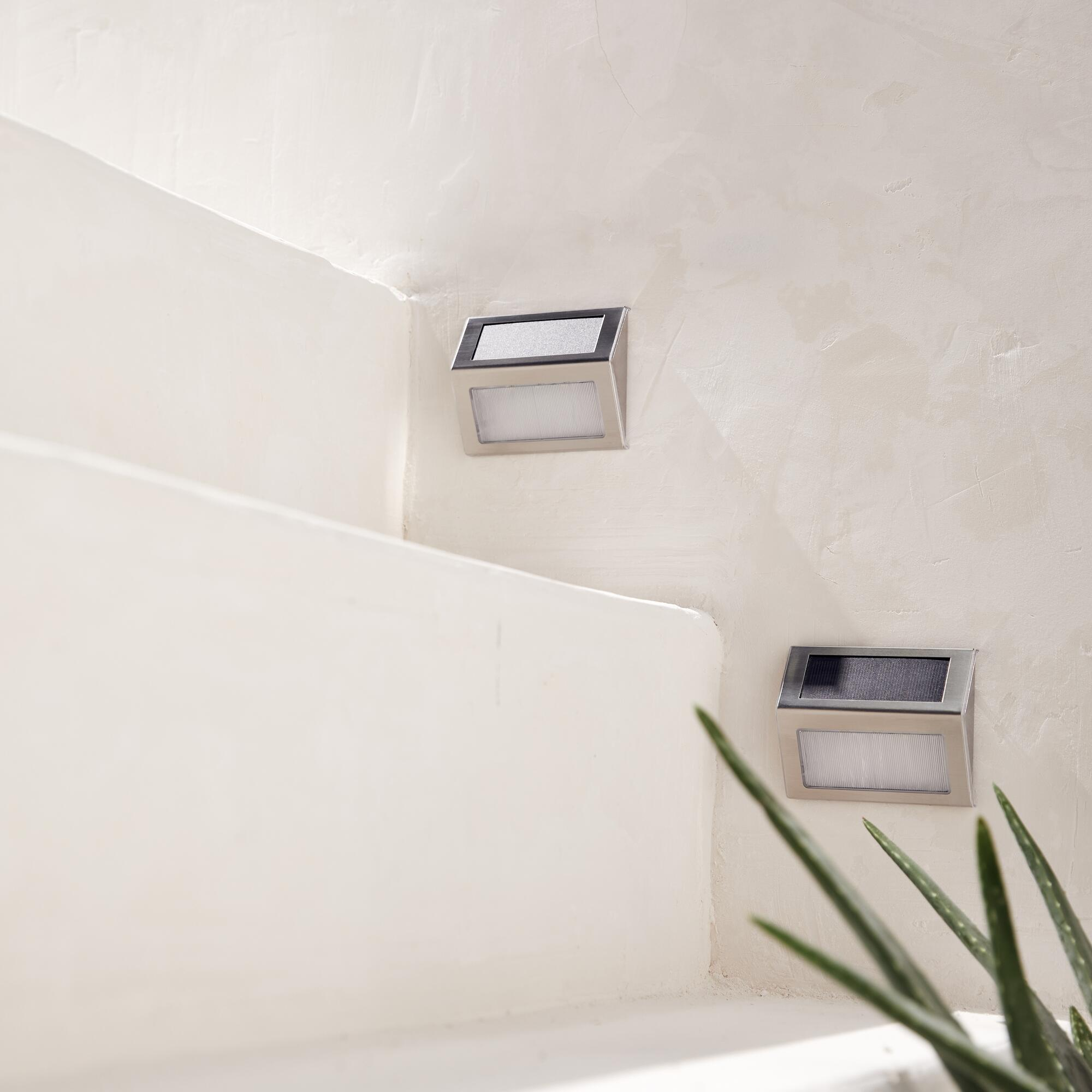 Lot de 2 appliques solaires Nils 25 Lumen blanc froid inox INSPIRE - 2