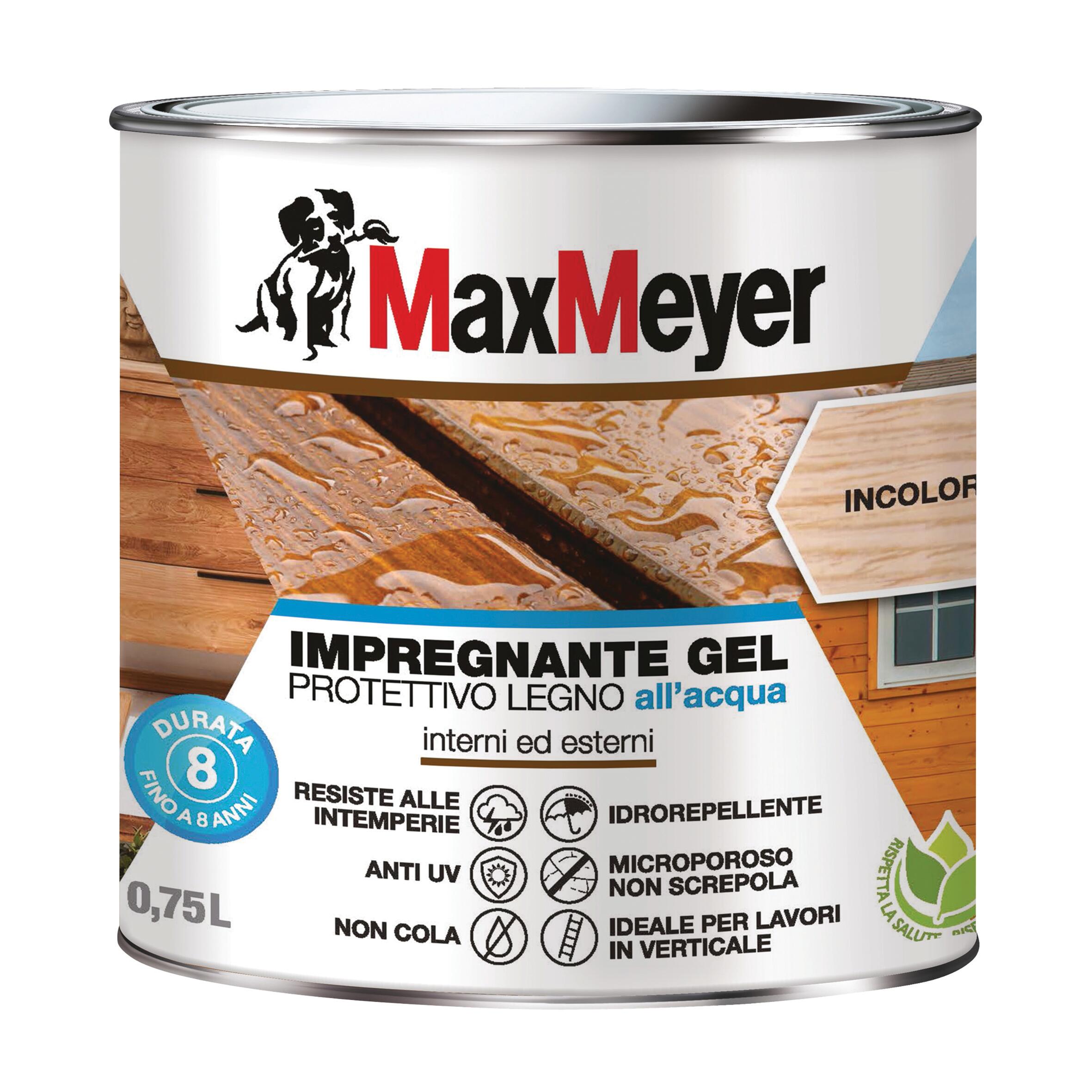 Impregnante per legno da esterno a base acqua MAXMEYER Gel incolore opaco 0.75 lt, 8 anni di protezione. - 10