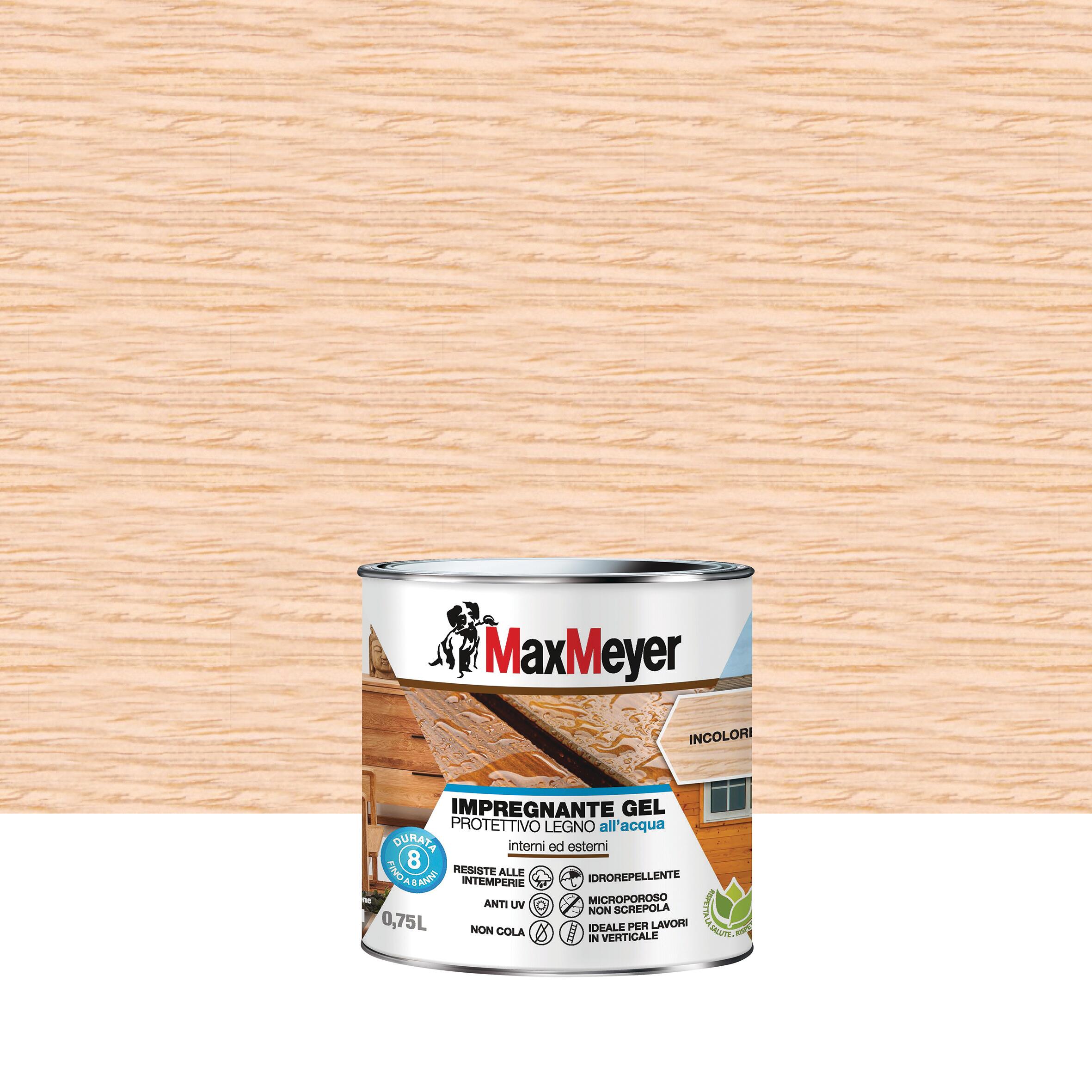 Impregnante per legno da esterno a base acqua MAXMEYER Gel incolore opaco 0.75 lt, 8 anni di protezione. - 5