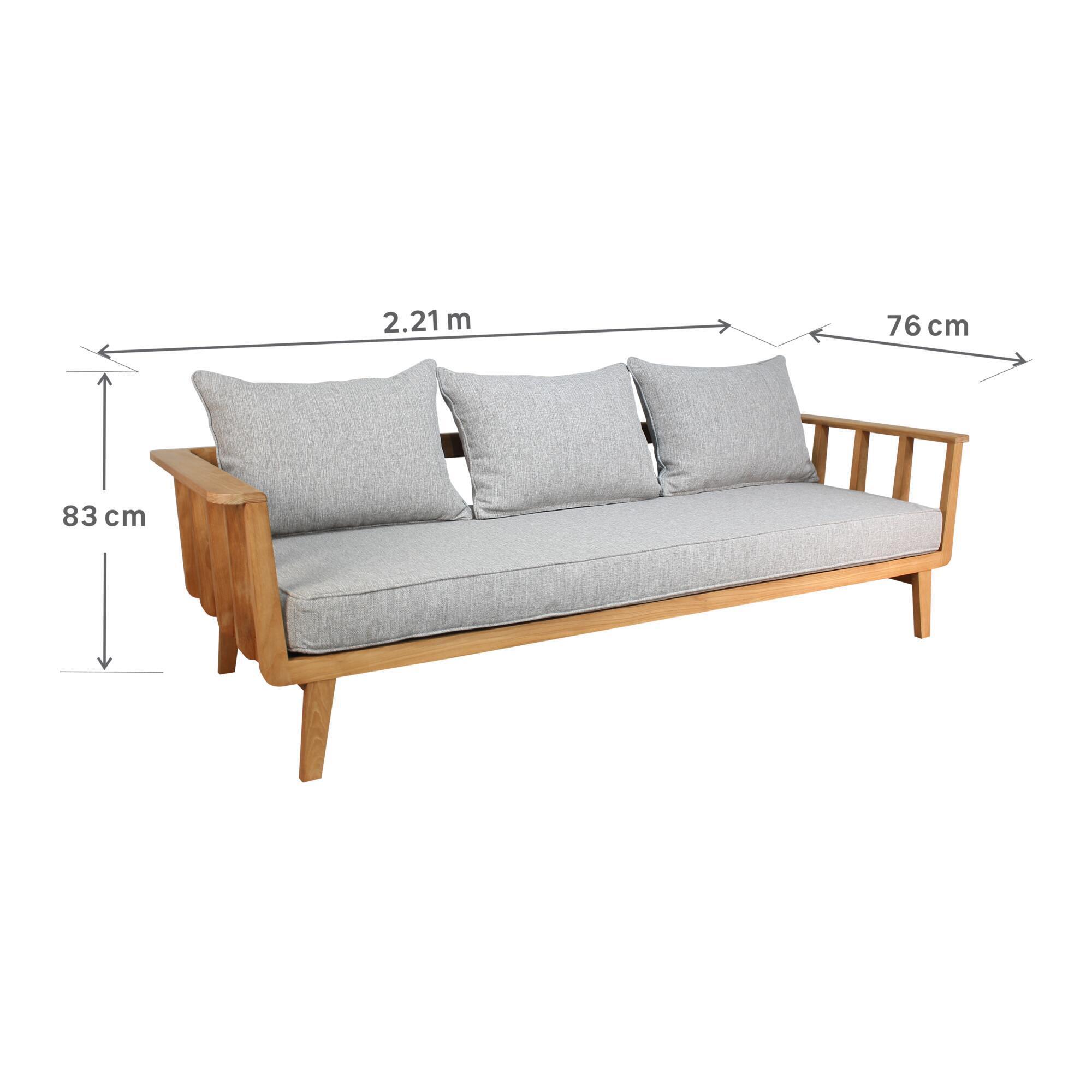 Canapé 3 places de jardin bois NATERIAL Belem - 6