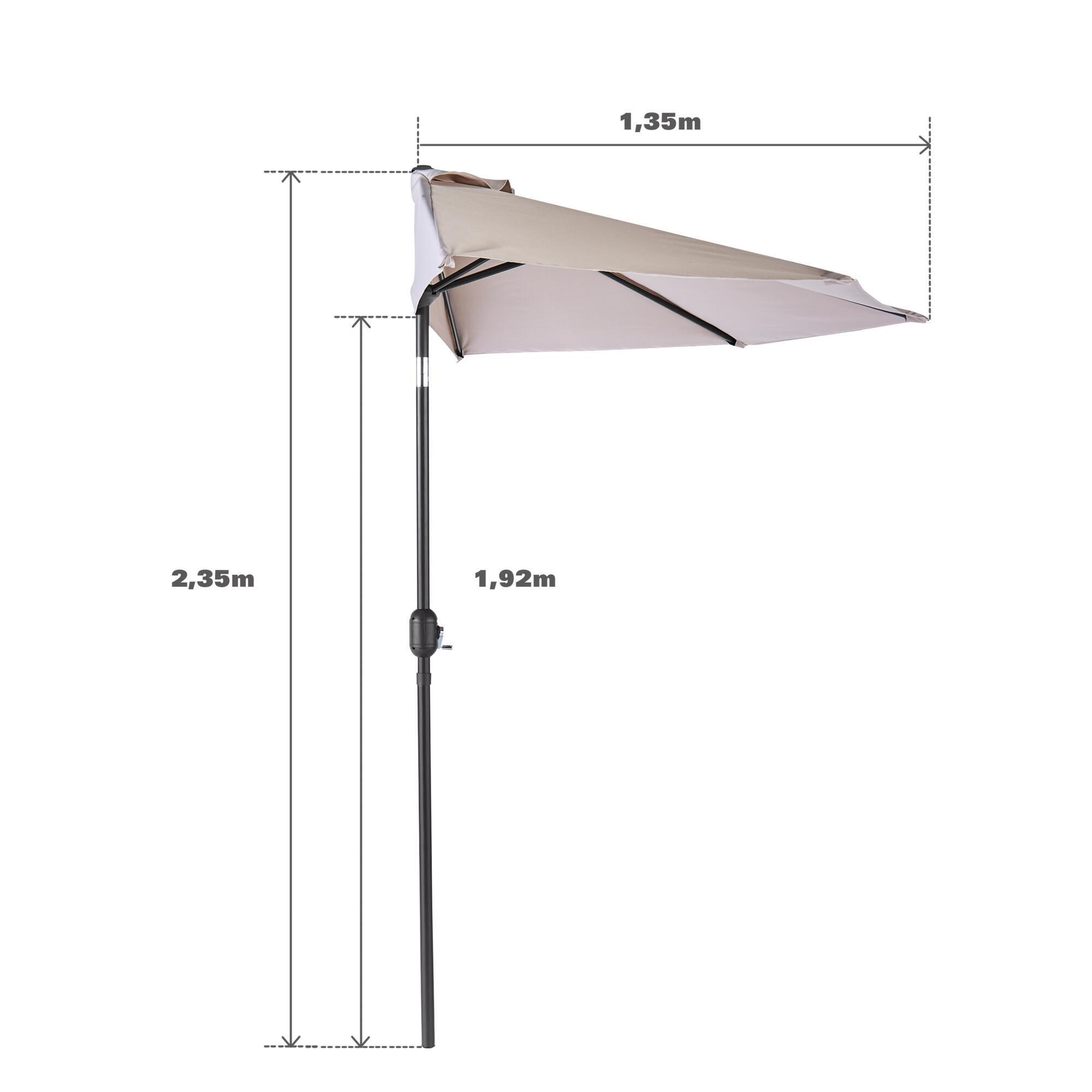 Parasol NATERIAL Arkea taupe 1/2 cercle - 6