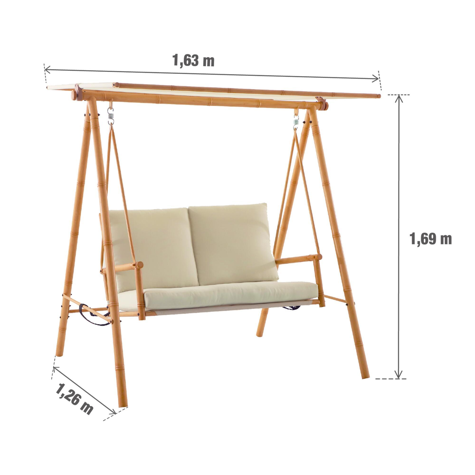 Balancelle 2 places en acier beige NATERIAL Bamboo - 13
