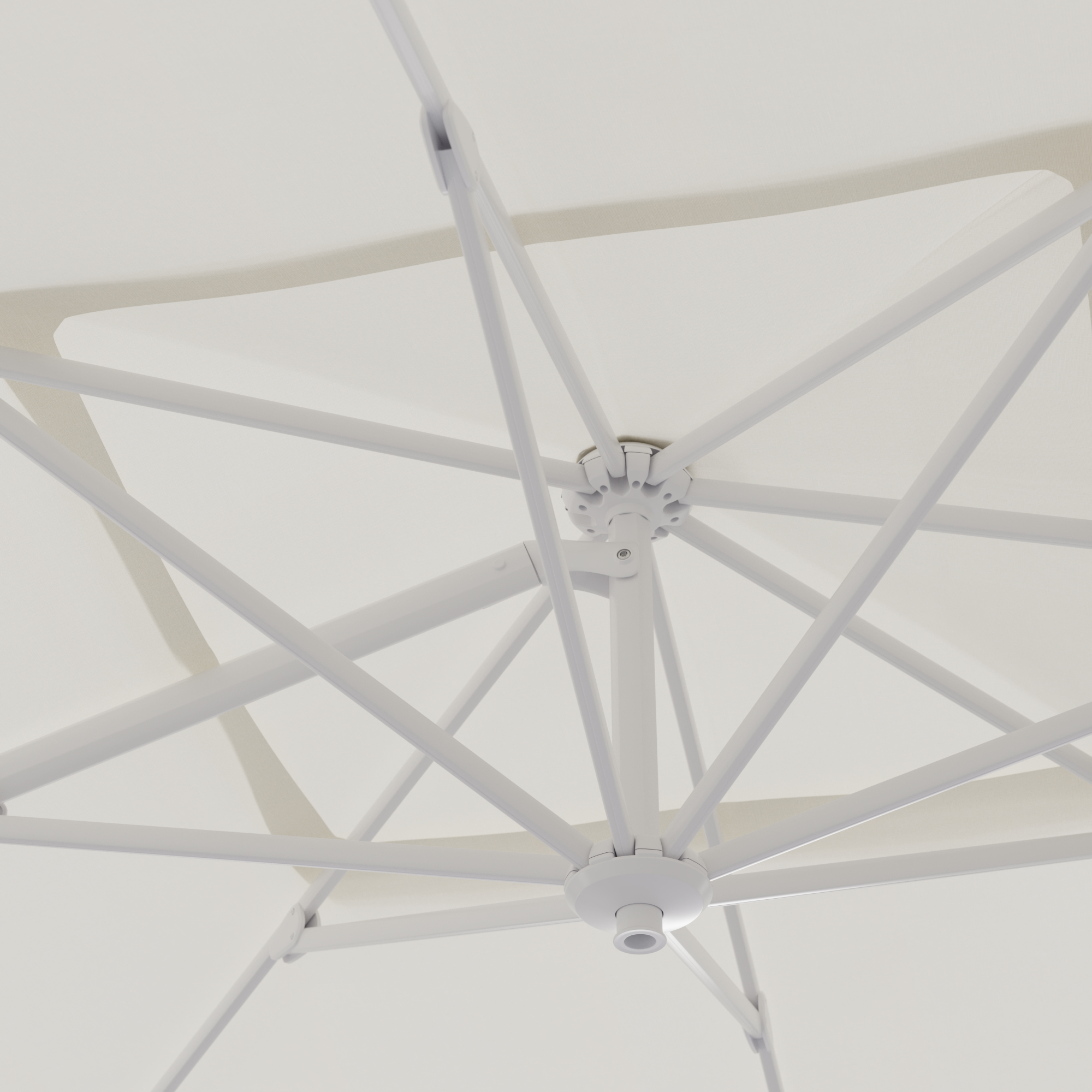 Parasol déporté NATERIAL Aura blanc mat carré, L286 x l.286 cm - 5