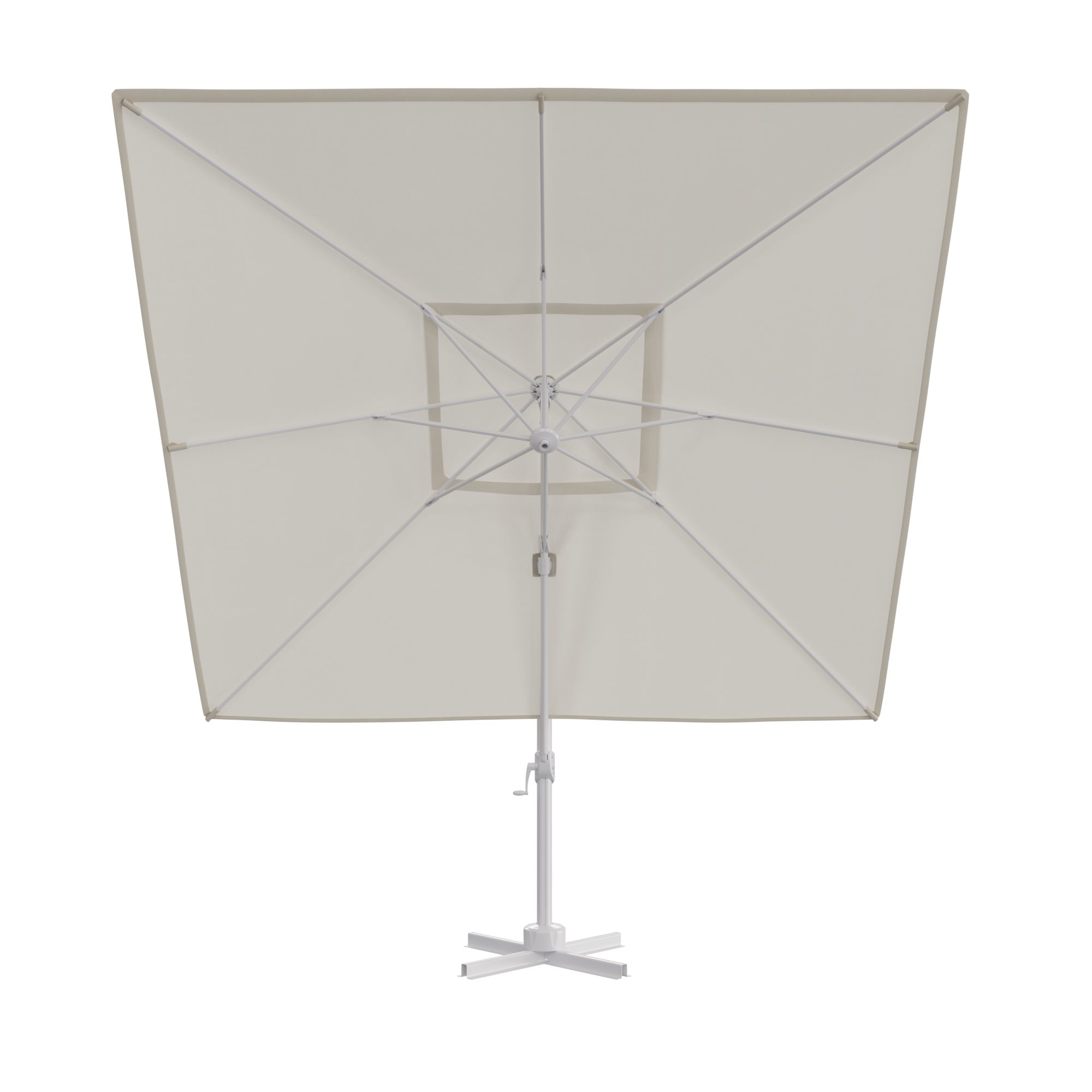 Parasol déporté NATERIAL Aura blanc mat carré, L286 x l.286 cm - 2