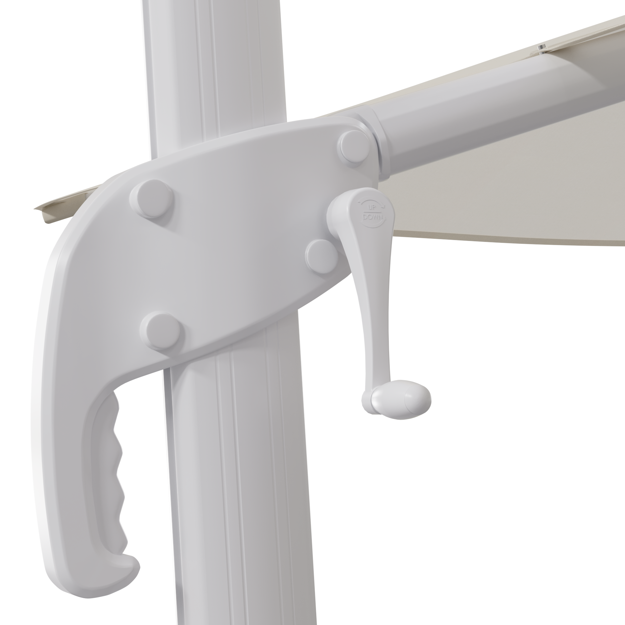 Parasol déporté NATERIAL Aura blanc mat carré, L286 x l.286 cm - 9