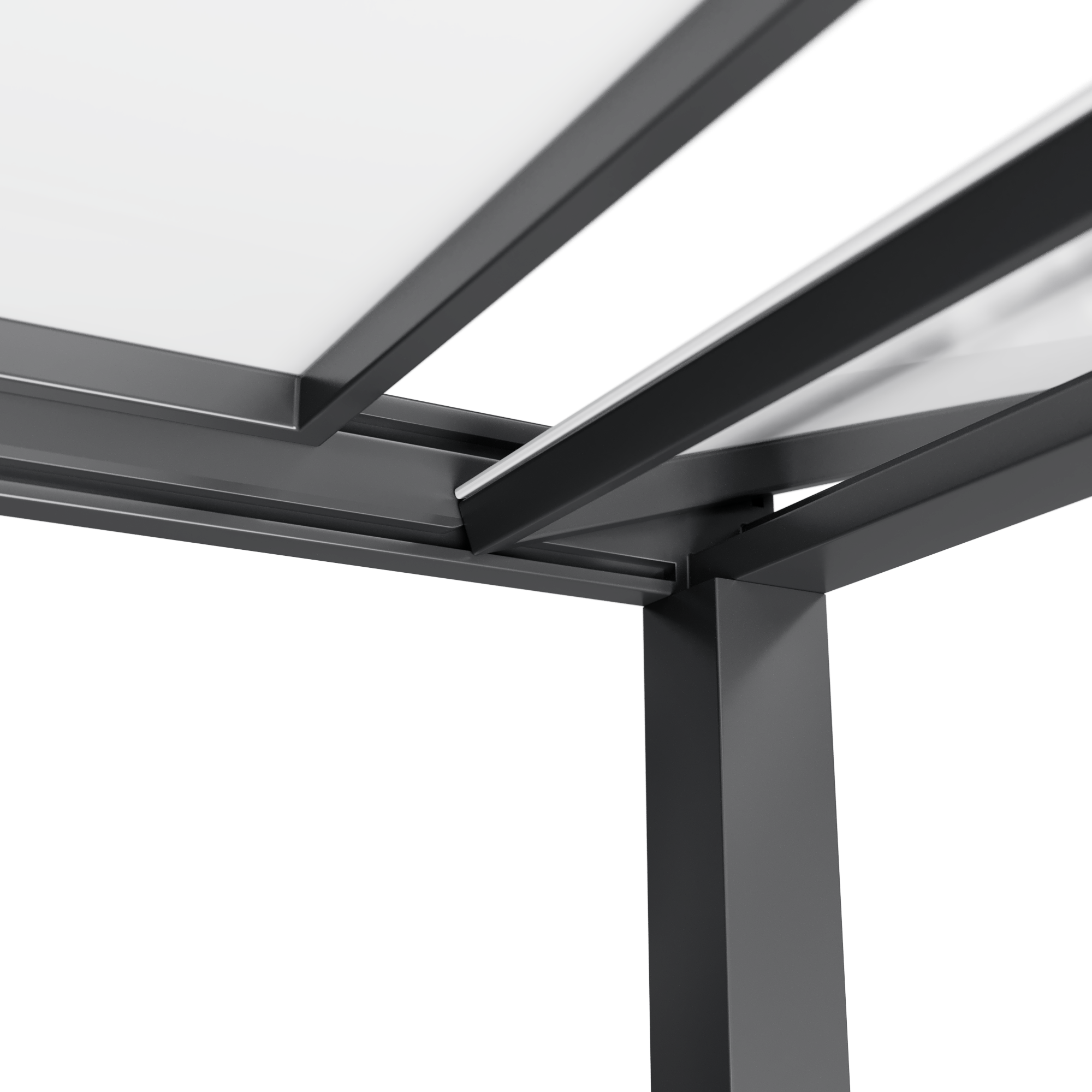 Tavolo allungabile da esterno quadrato in alluminio e vetro antracite 6 posti L da 90 a 160x90cm, Lyra II NATERIAL - 18