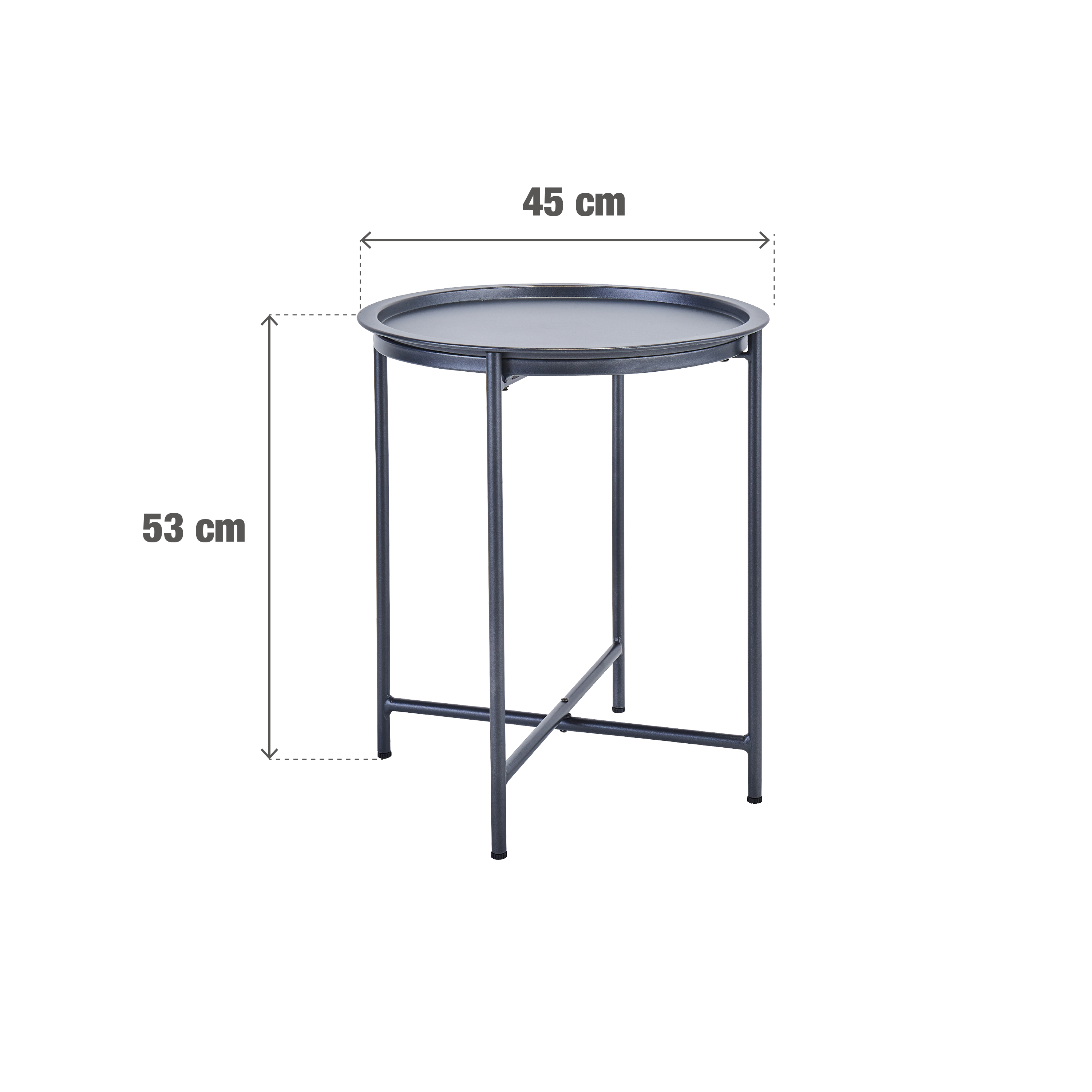 Mesa auxiliar de metal naterial mobis de ø 45 cm gris