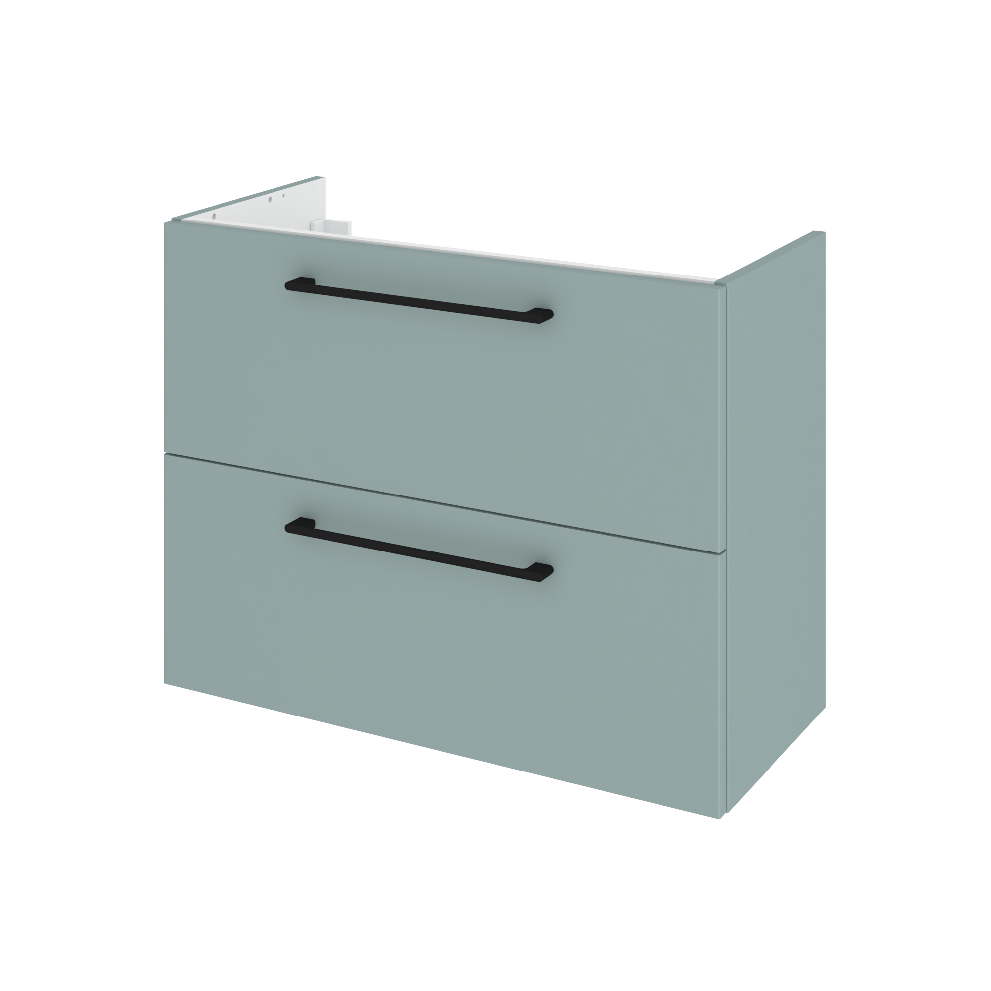 Szafka łazienkowa 2 szuflady + umywalka zestaw 76x36.7 cm Remix celadon mat Sensea