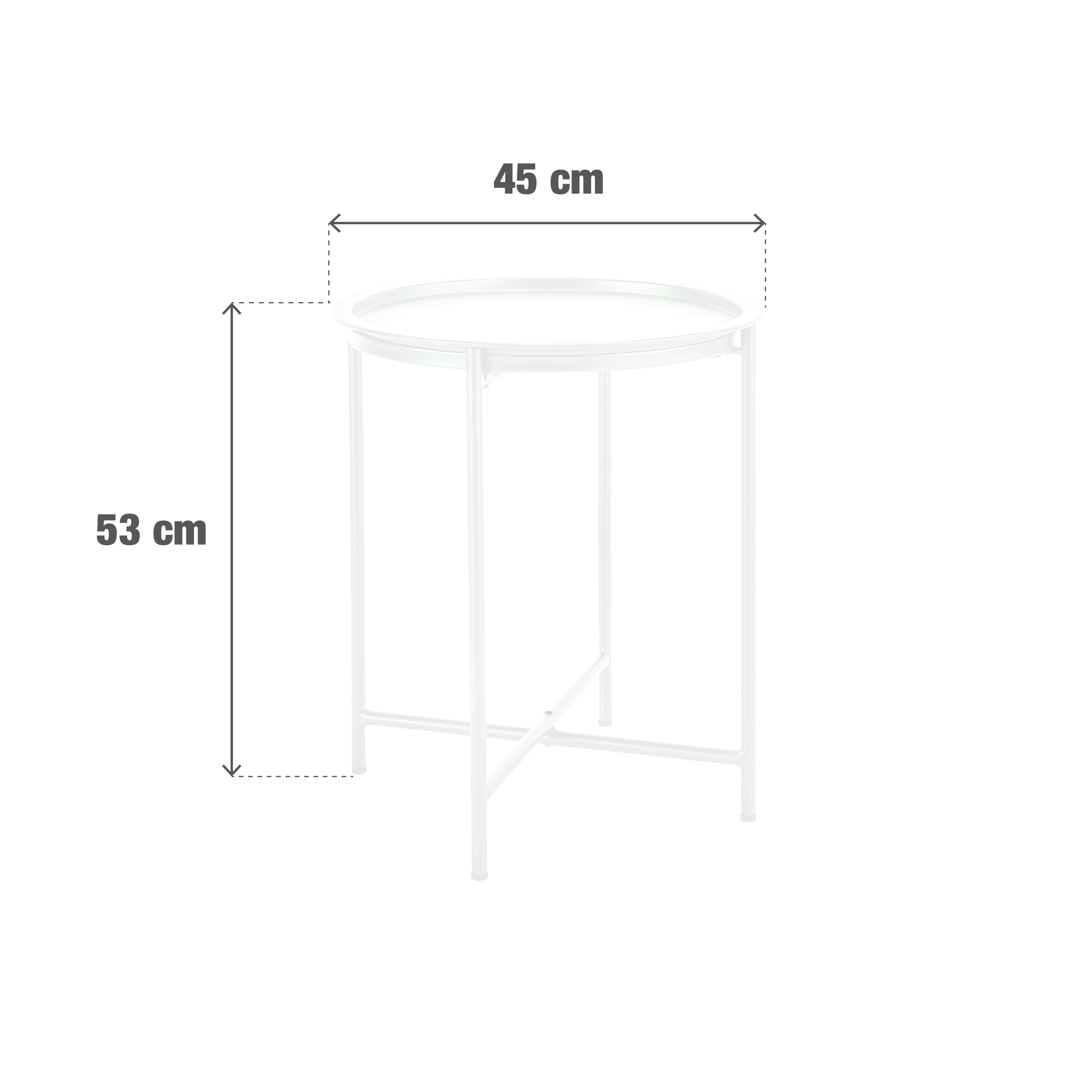 Mesa auxiliar de metal Naterial Mobis de ø 45 cm blanca - 2