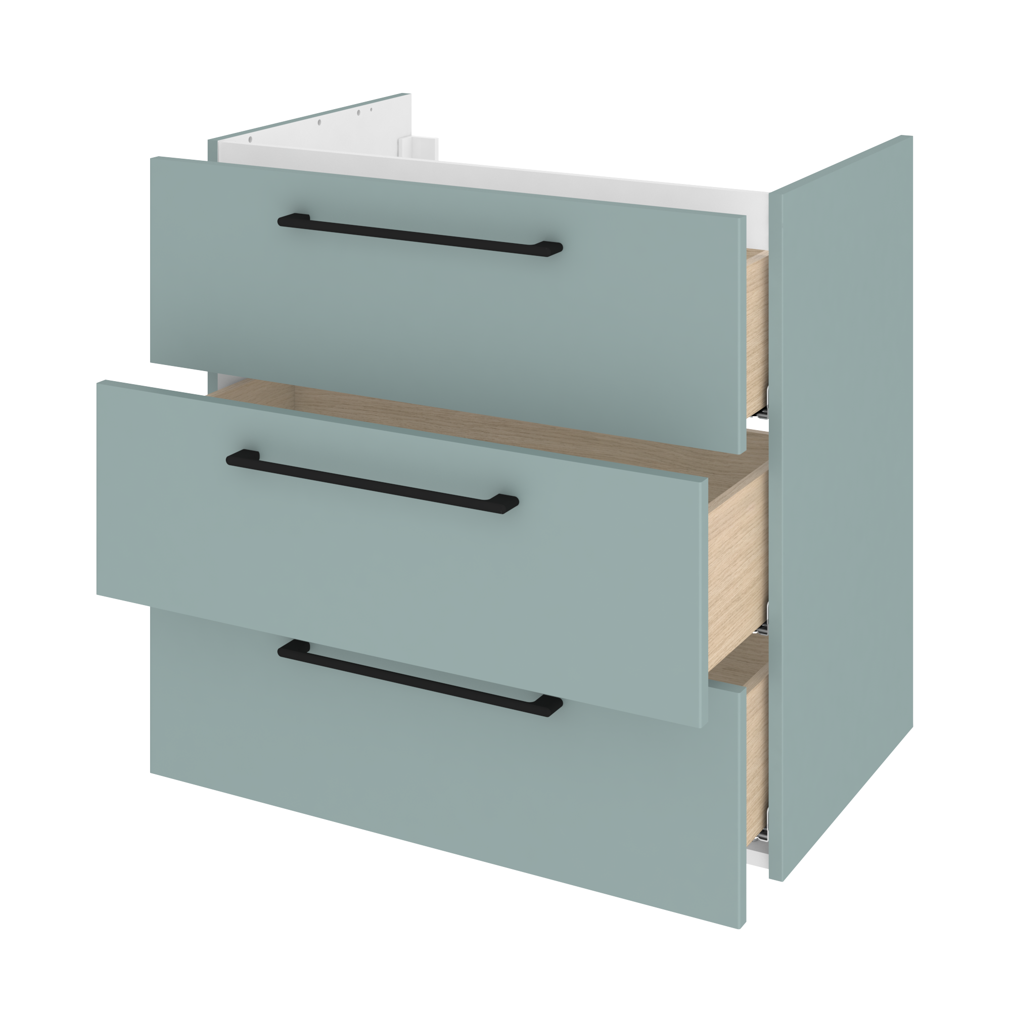 Meuble sous-vasque 3t l.75 x H.73 x P.46 cm vert celadon Remix - 10