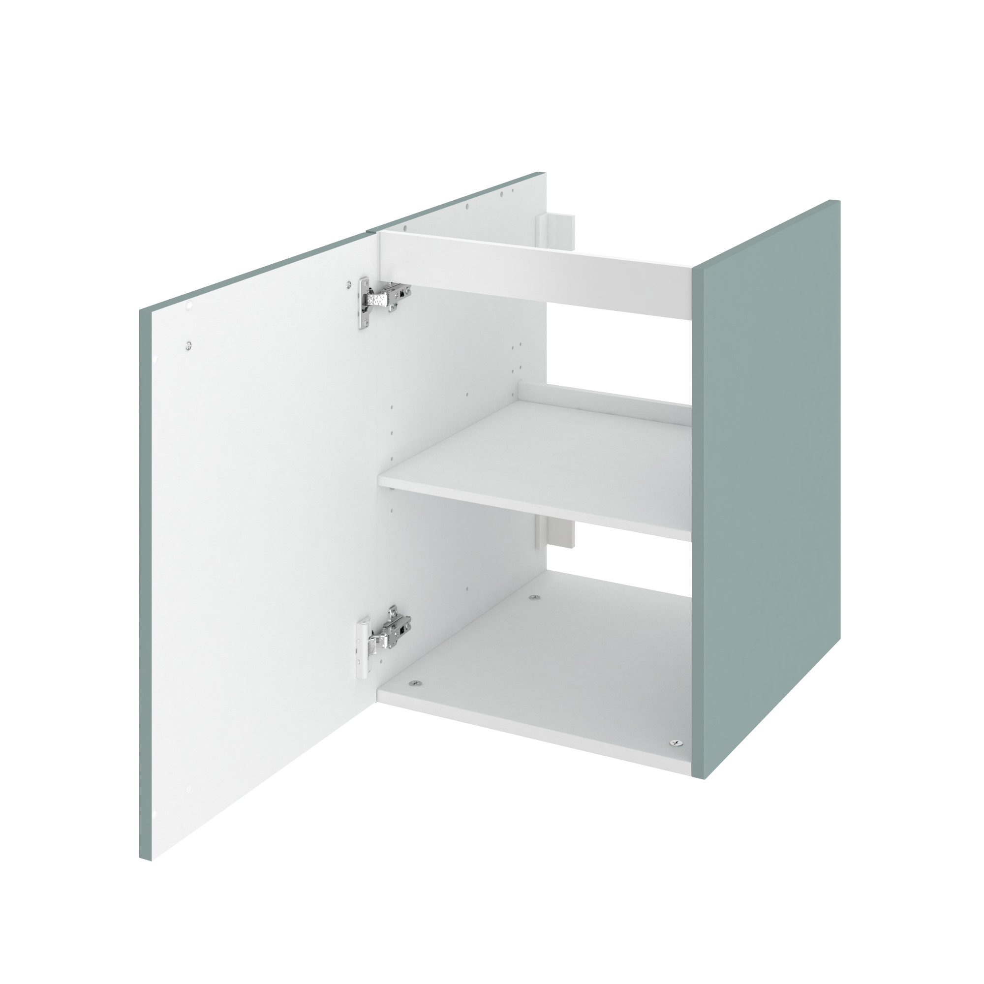 Mobile da bagno sospeso sotto lavabo L 45 x H 58 x P 33 cm verde laminato opaco, 1 anta SENSEA Remix - 8