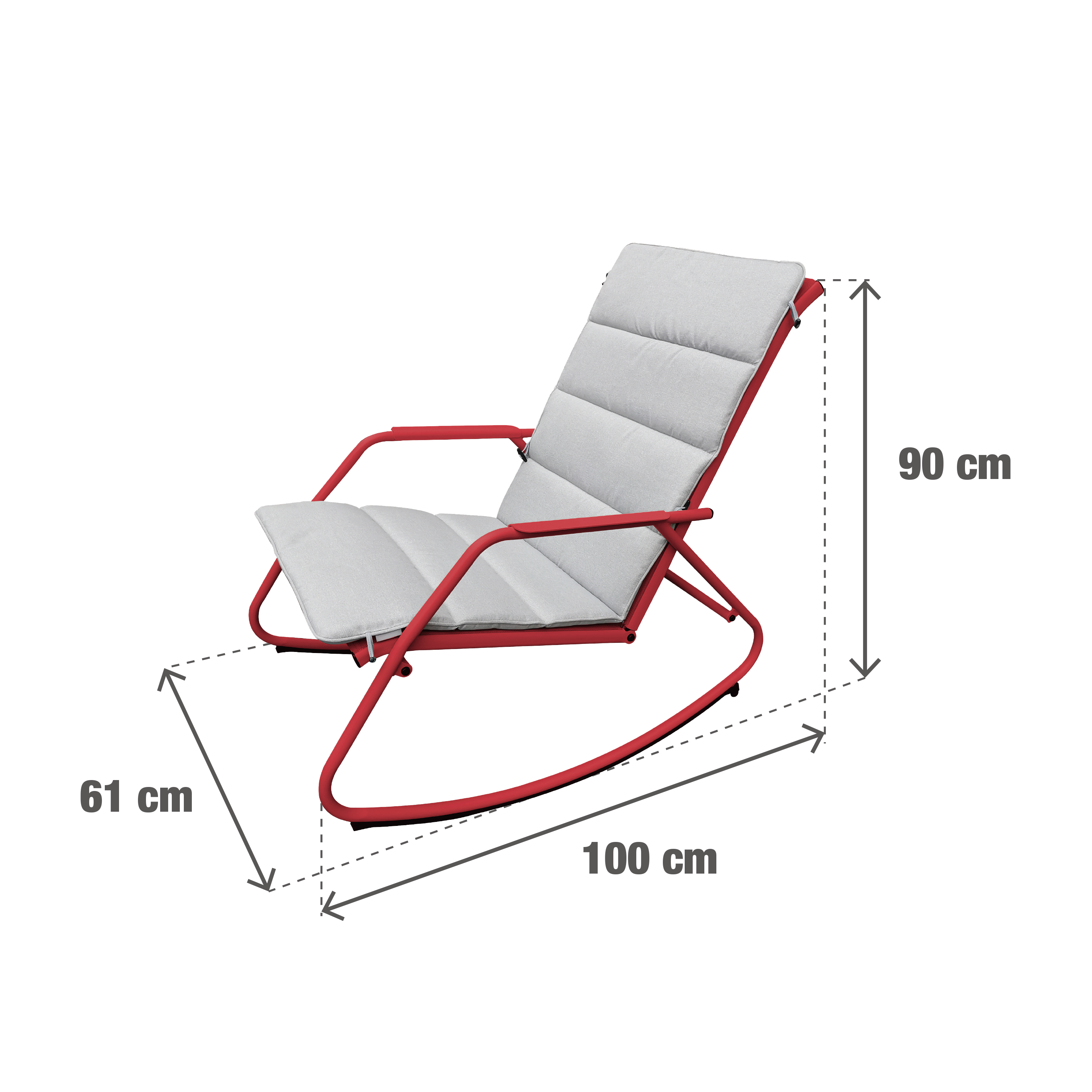 Fauteuil de jardin acier rouge NATERIAL Lyco - 6