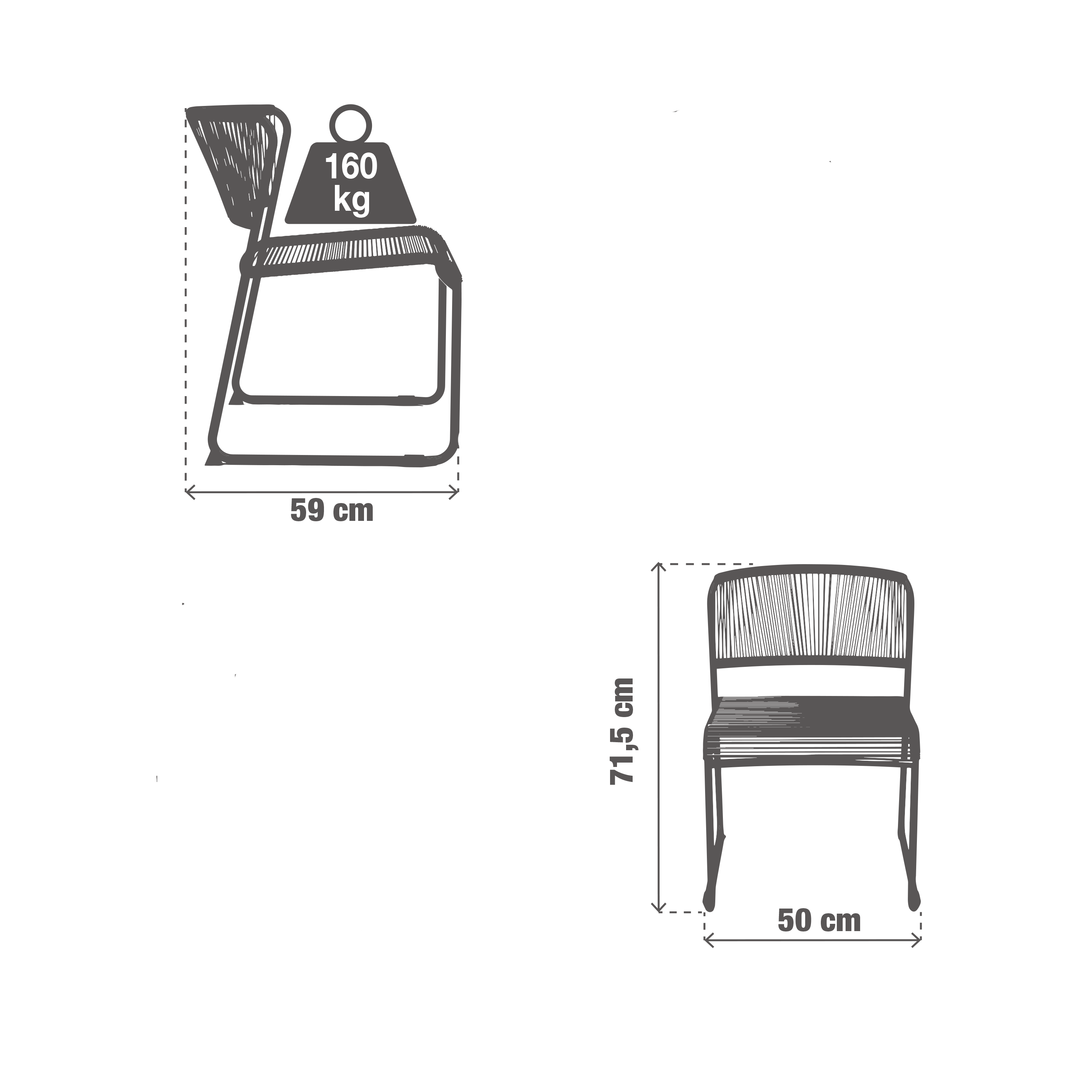 Cadeira de rattan NATERIAL DUO CINZENTO ESCURO - 6