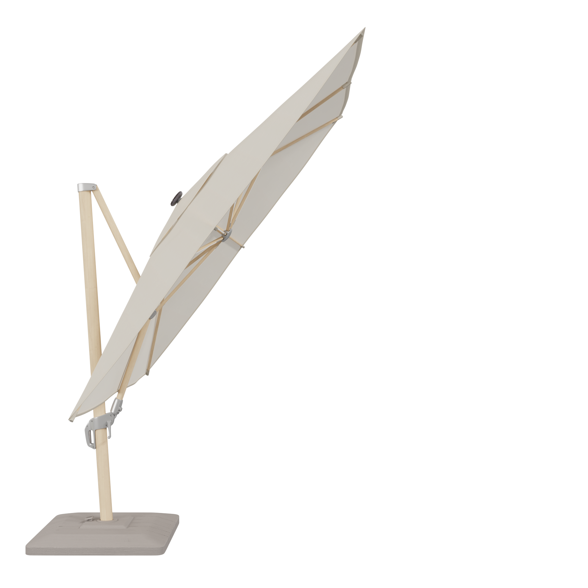 Parasol déporté carré blanc Sonora NATERIAL L.288 x l.288 cm - 6