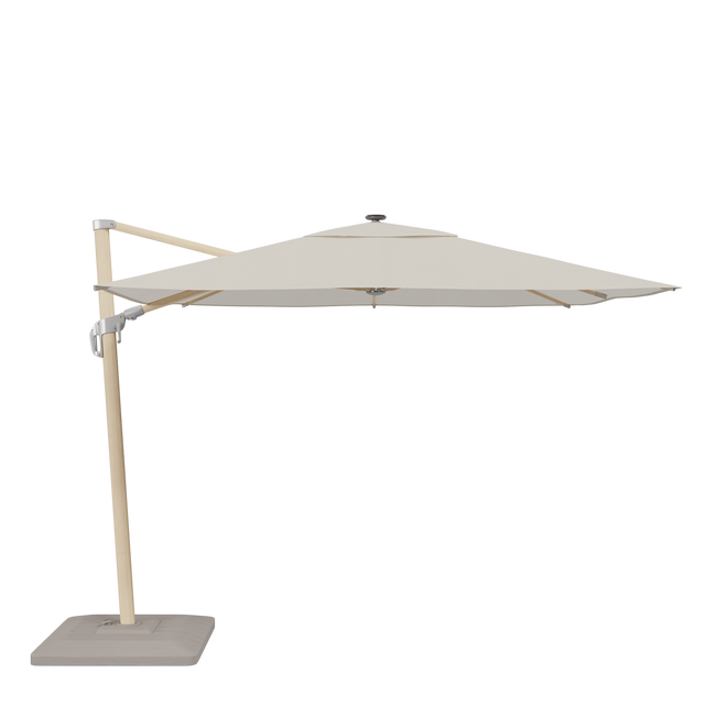 Parasol déporté carré blanc Sonora NATERIAL L.288 x l.288 cm