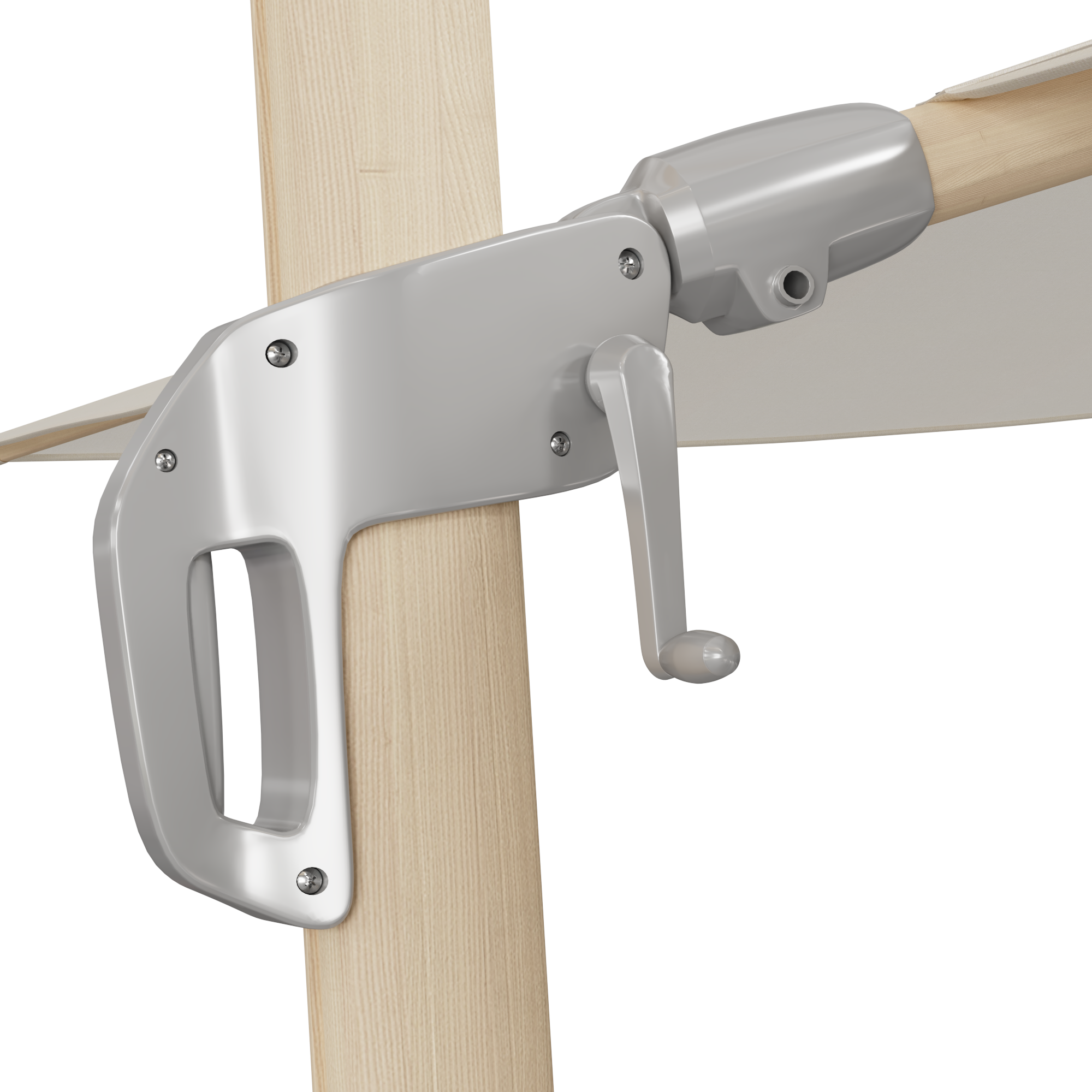 Ombrellone a palo laterale marrone Sonora NATERIAL con telo rettangolare bianco L 280 x P 391 x H 274 cm - 24