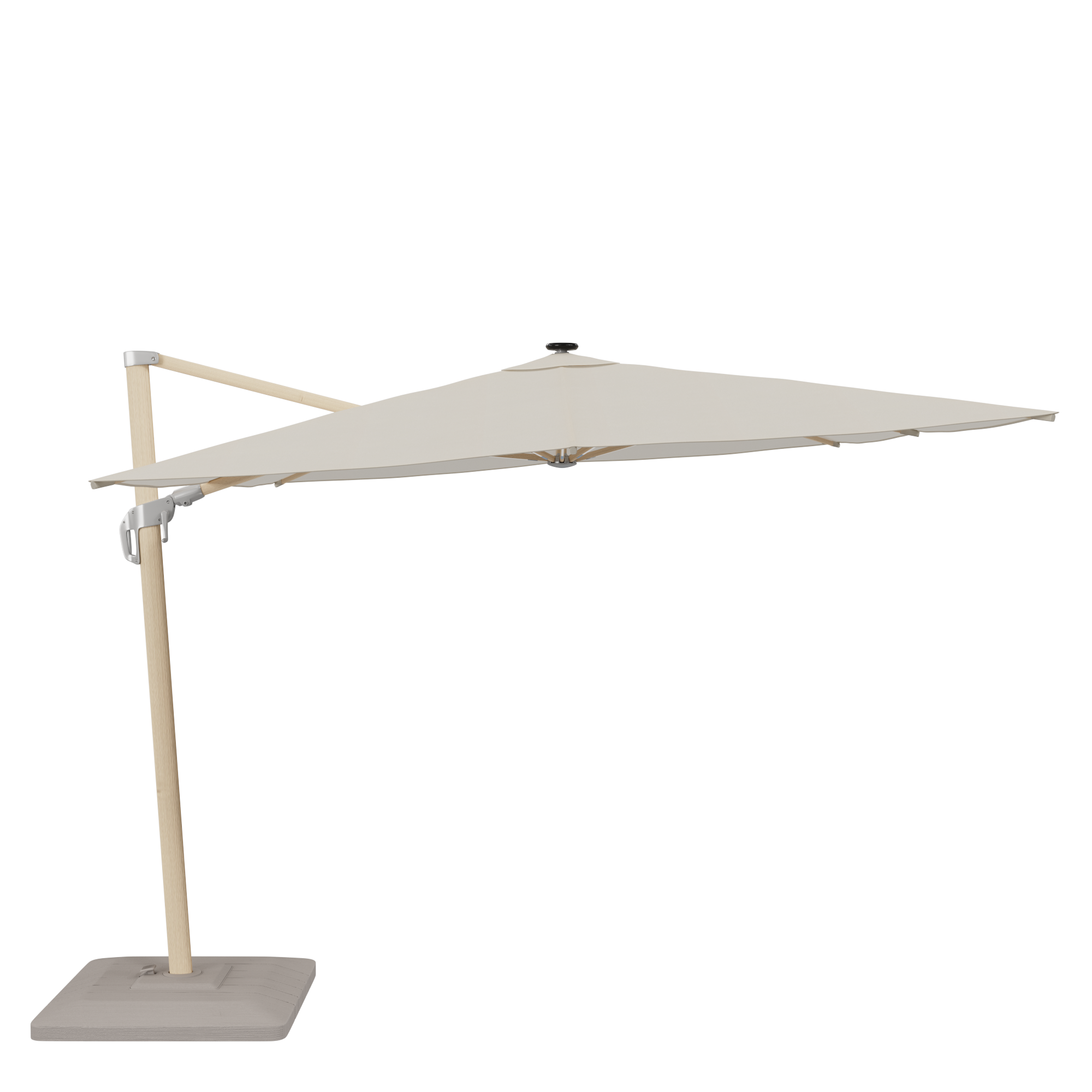 Parasol rectangular naterial sonora ii led de aluminio blanco 280x390 cm